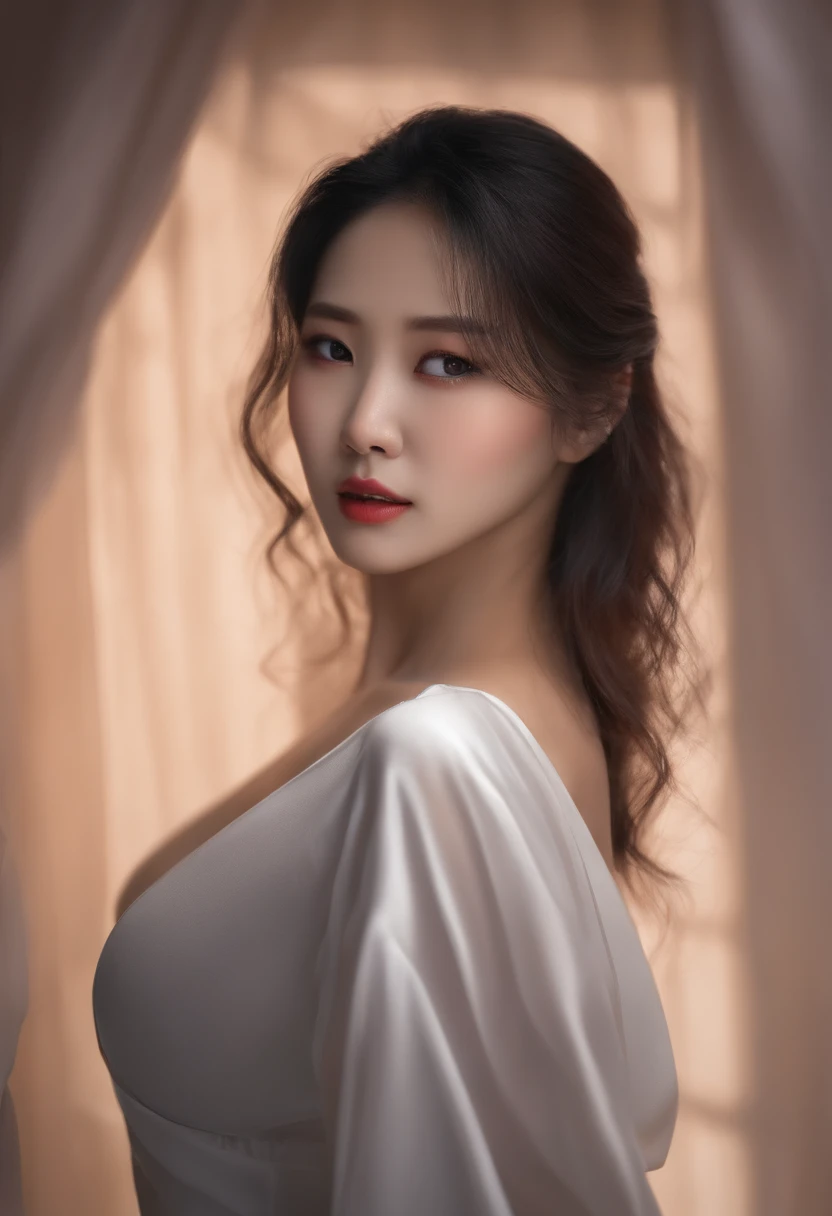 Realistic, korean, big tits, white skin, nsfw