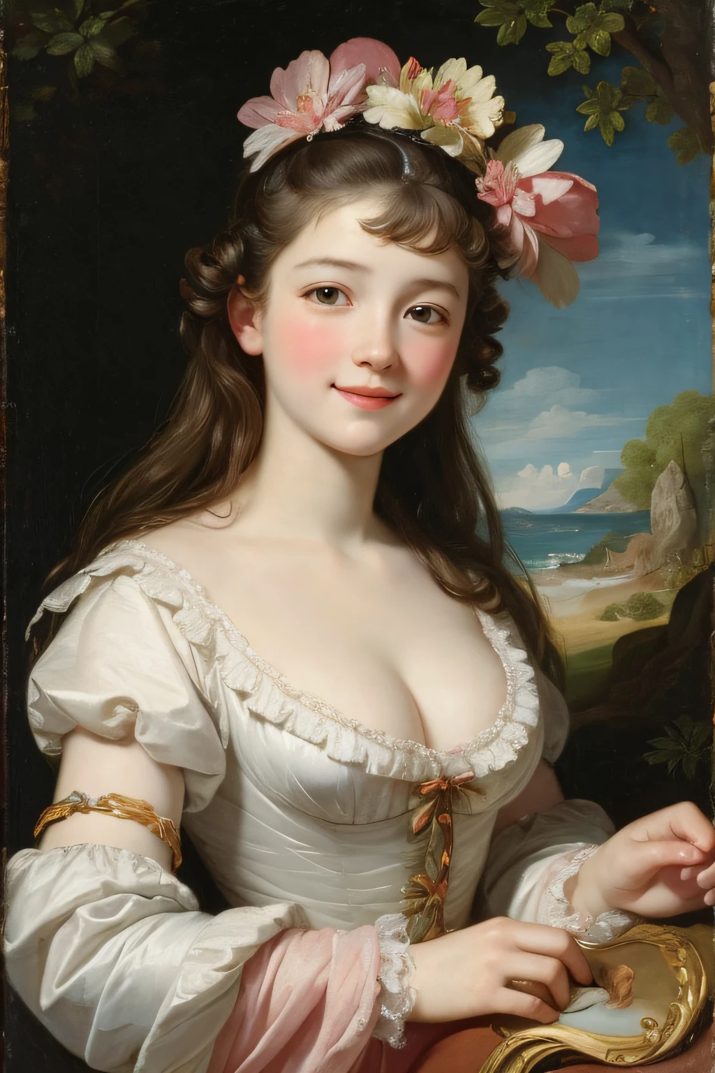 Paintings by François Boucher,The Birth of Venus,Cute smile