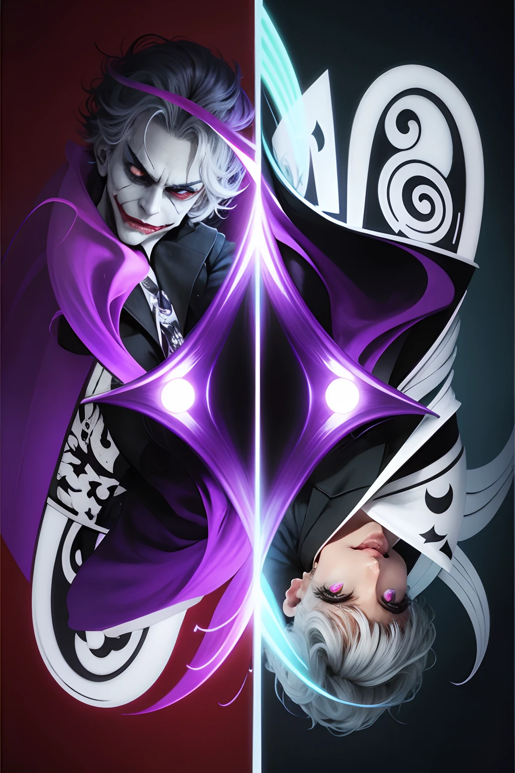 a card, appear Joker, x-ray, rotational symmetry