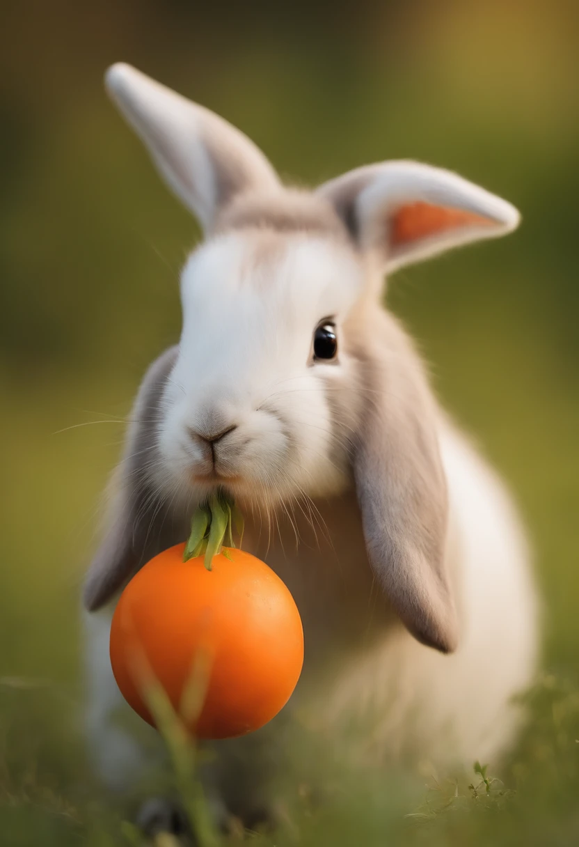 Tiere、soothing、cute little、Universally accepted、spherical、a smile、Has a small、Hareful、Carrot