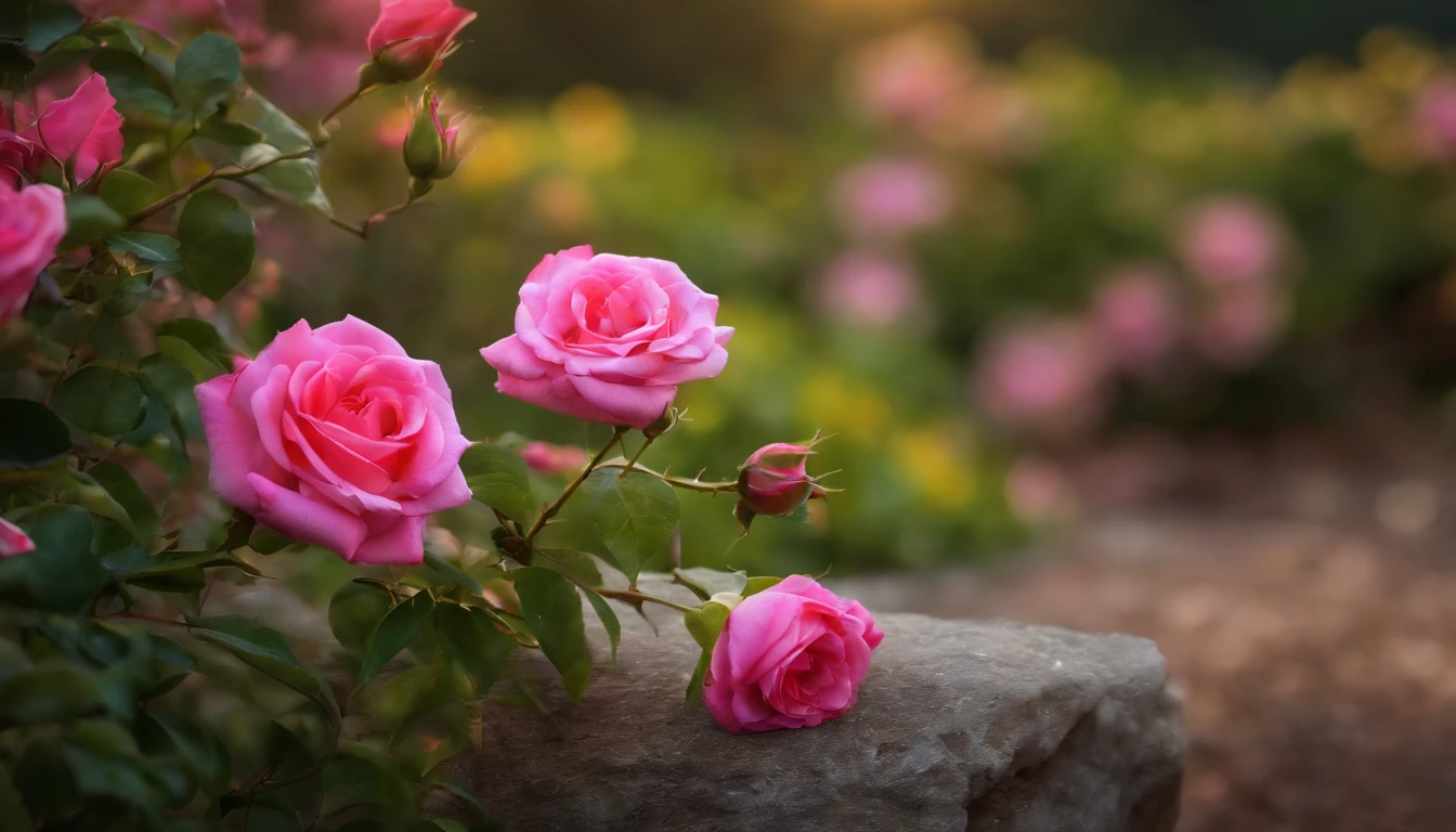 "A beautiful flowery field, com flores e rosas coloridas diamantes, crystal water, Sustainable homes in nature, arte realista, alta qualidade, realismo, lindas cores, rosas diamantes, super detalhado, hiper realista, natureza brilhante, rosas detalhas, rosas brilhosas, flores brilhantes, natureza resplandecente, arte viva, Enchanting paradise, nuvens entre folhas, nuvens entre a natureza, magical birds, wings of shining birds, cores naturais, pedras preciosas verdes, diamantes coloridos nas flores, diamantes coloridos nas rosas, HD, 10K.”