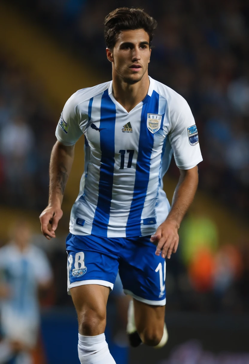 Uruguayan nationality, Born in 2008, 21-year-old, South American, Central midfielder, Face only, Frontal photo