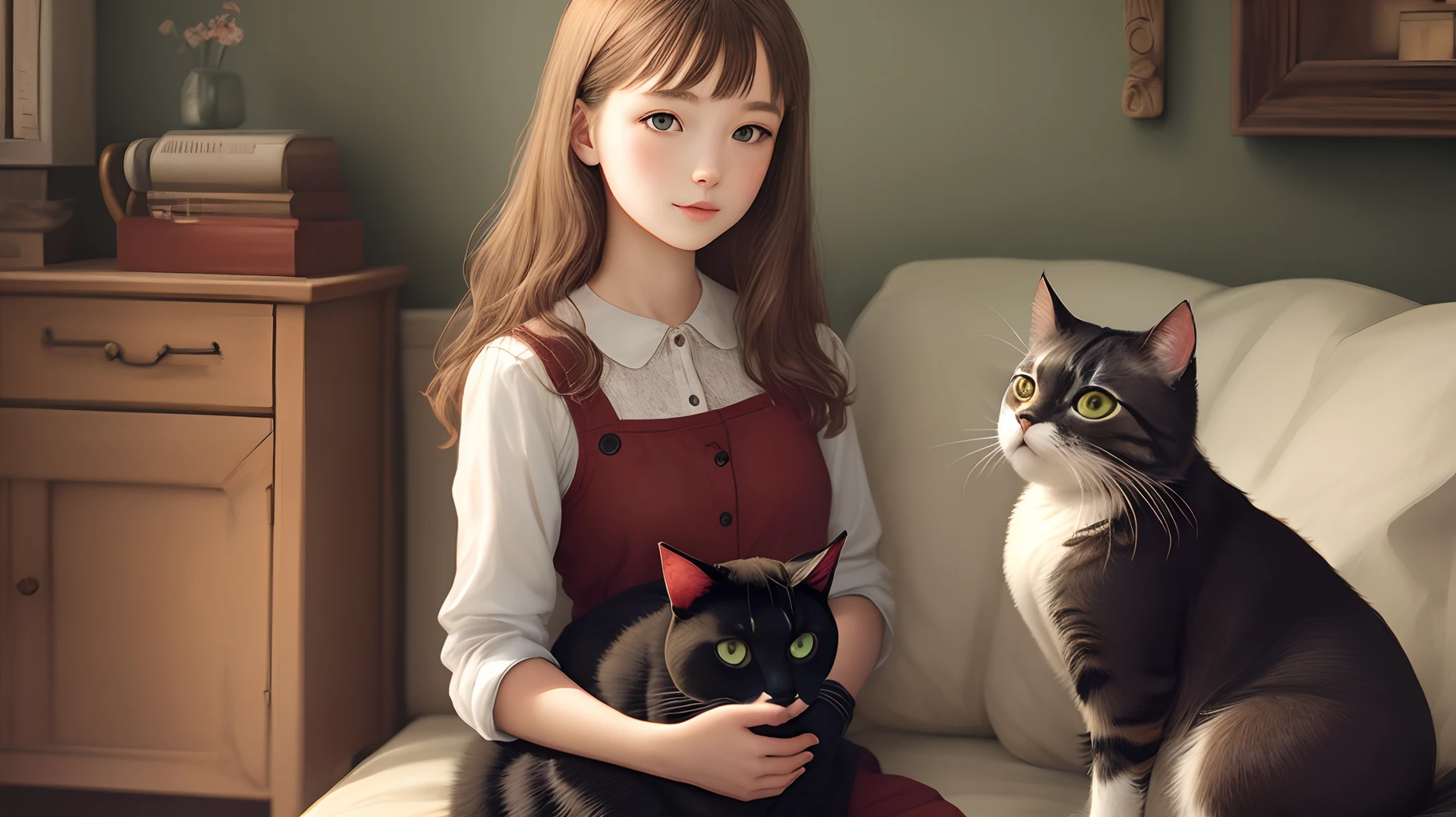 Girl with Cat