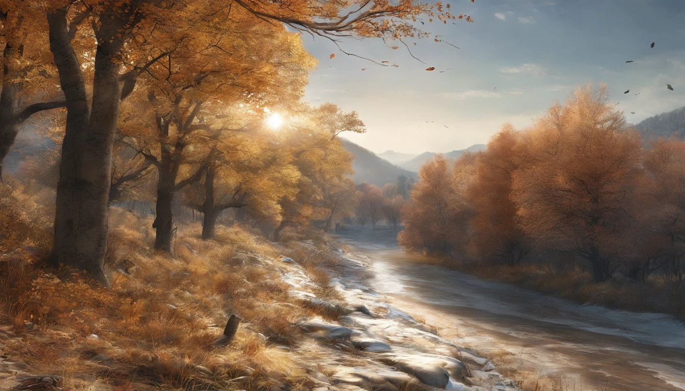 End of autumn、Winter footprint、Happiness、Thanks