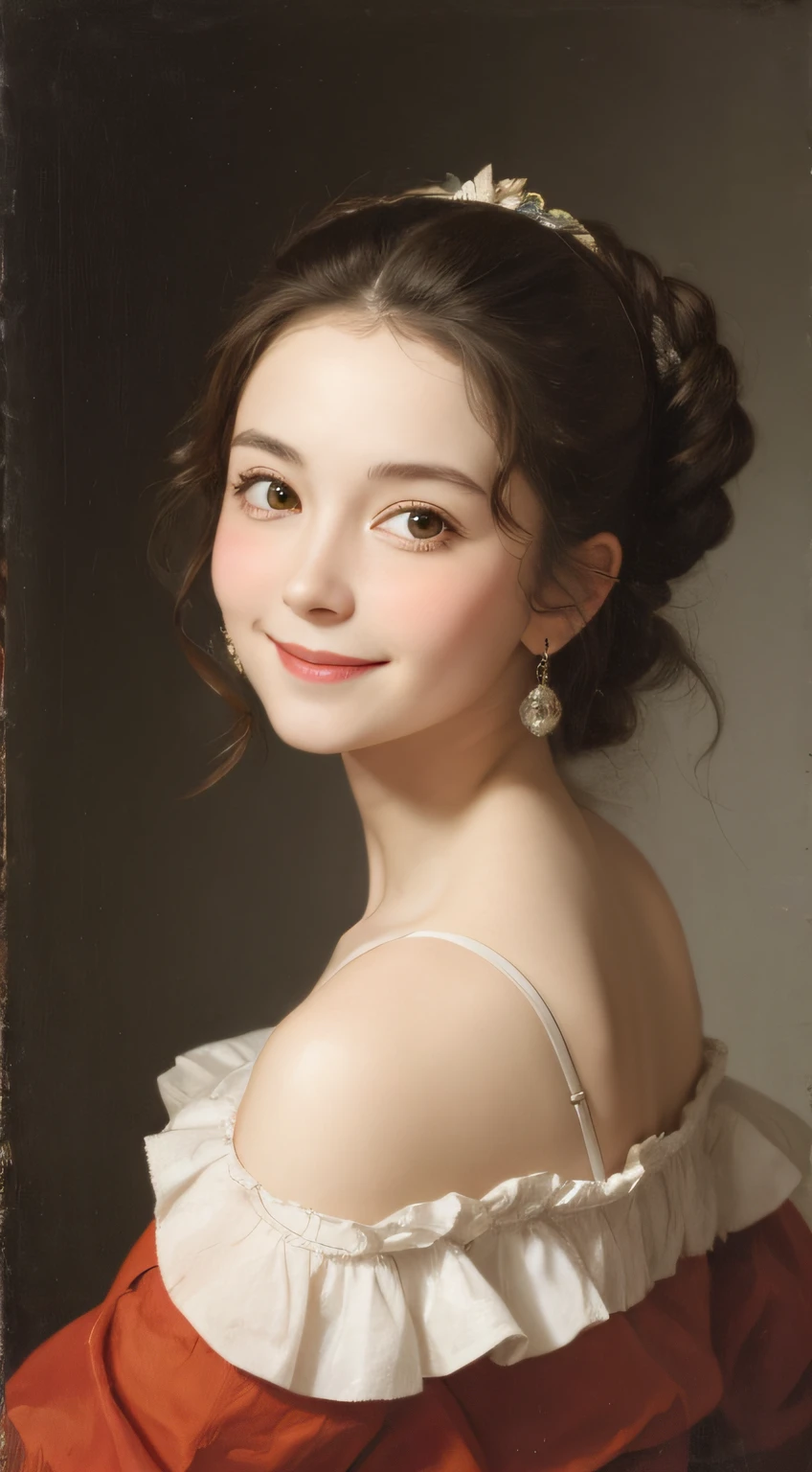 Self-portrait of Vigée Leblanc,a smile