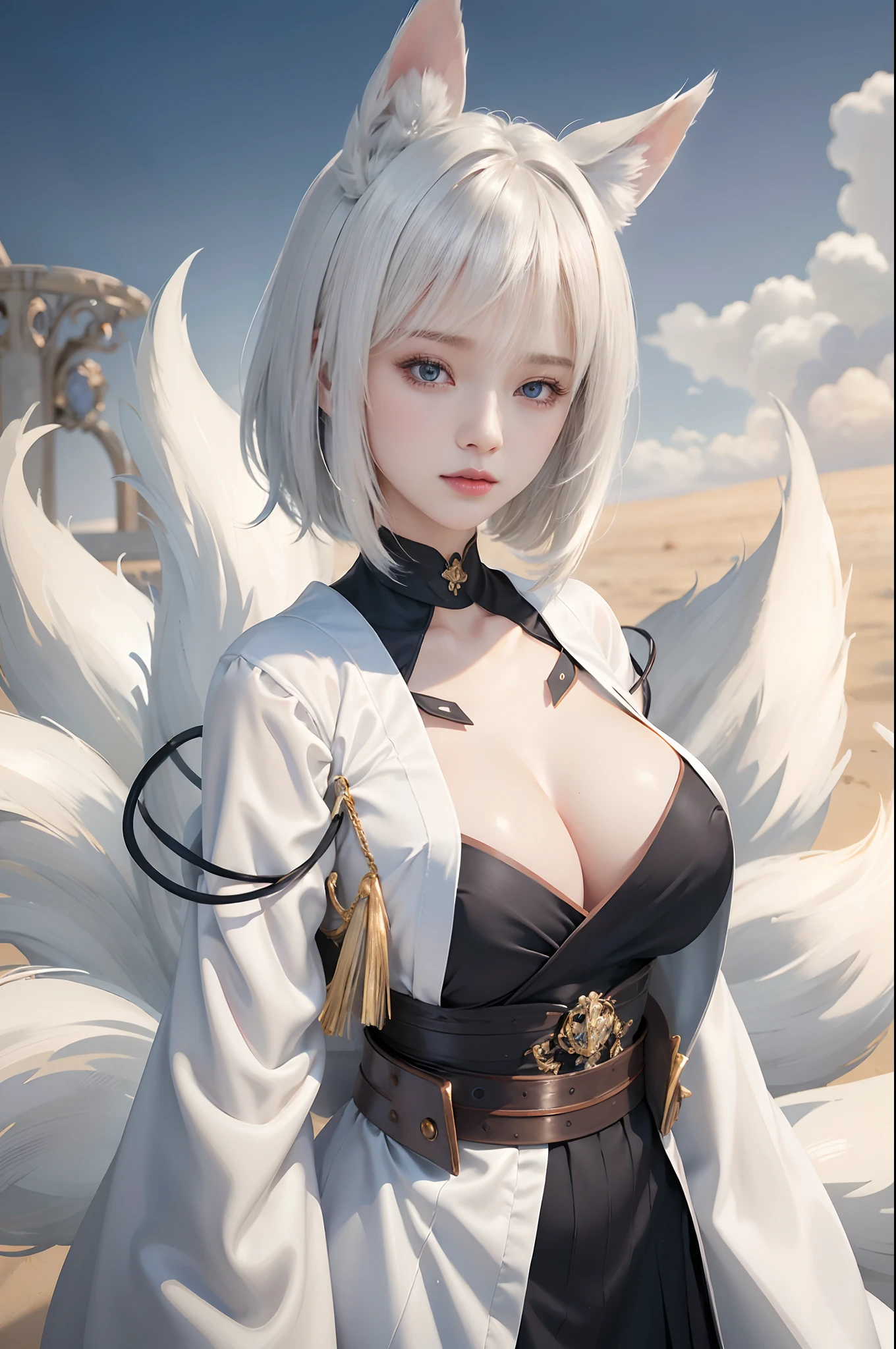 looking from above，（（best qualtiy）），（（tmasterpiece）），（the detail），1girll，She wore a revealing white dress。The dress exposes the shoulders and navel，Fits the body，It beautifully accentuates its curves。Her skin was as white as ivory，Soft and smooth to the touch。Her branded hair is straight and shiny。Her long hair ran down her back，Make her figure look more beautiful。Her eyes were big and deep indigo。Her lips are painted with cherry-colored lipstick，Plump and raised。Her figure is somewhat mysterious，looking at viewert。She is in a minimalist、Simple and stark white room。Her face was beautifully trimmed，Her eyes and nose are clear。The big black eyes are attractive，It exudes a deep and subtle light。Her hair was long and shiny，Her ethereal beauty further enhances her charm。Her mouth is small，Well-shaped lips sparkle。Her skin is smooth，Tremendously beautiful，Almost silky。Her breasts and buttocks were large，The slender waist has a smooth line，The are beautiful。，（，，，），long drooping，long drooping，Abs，Wear white stockings