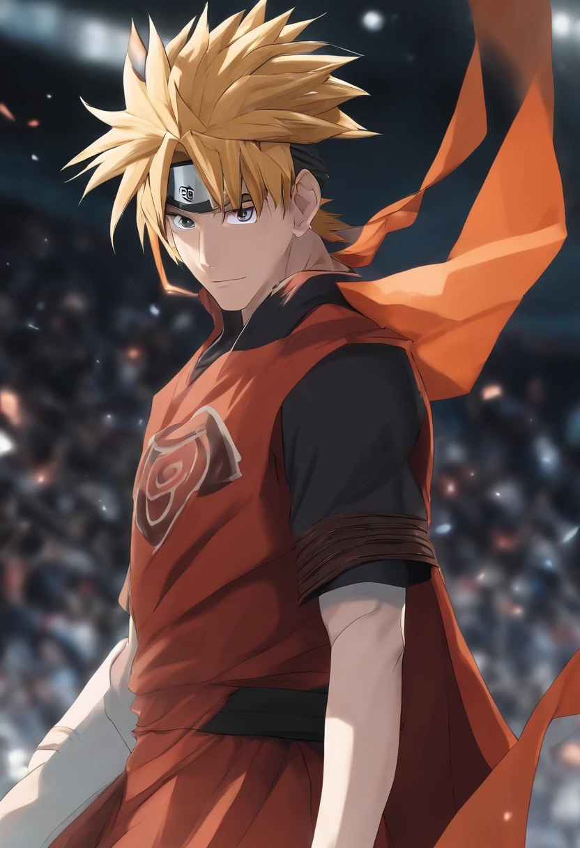 Messi vestido com roupa do anime Naruto