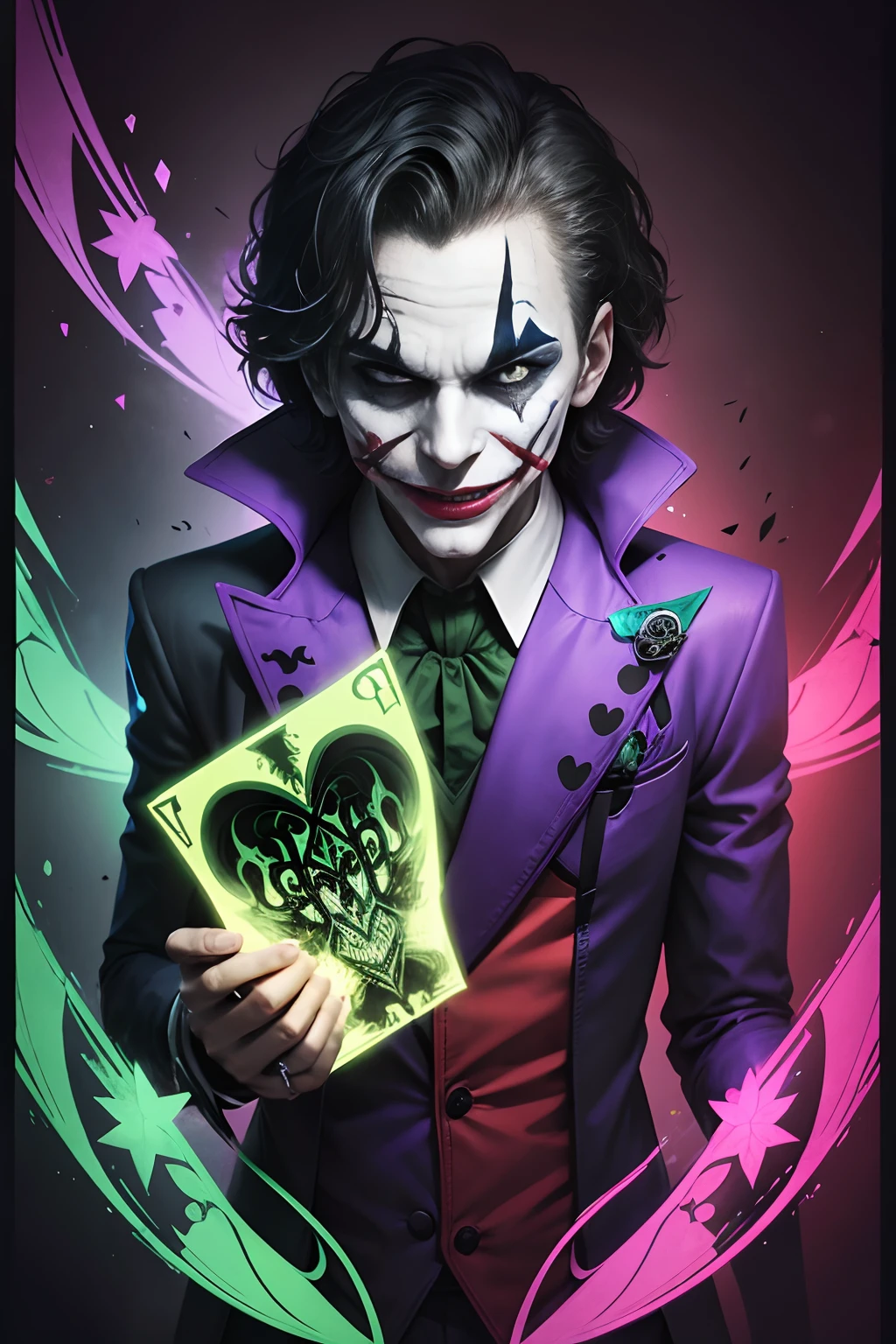 a card, Joker, x-ray, psychedelic art