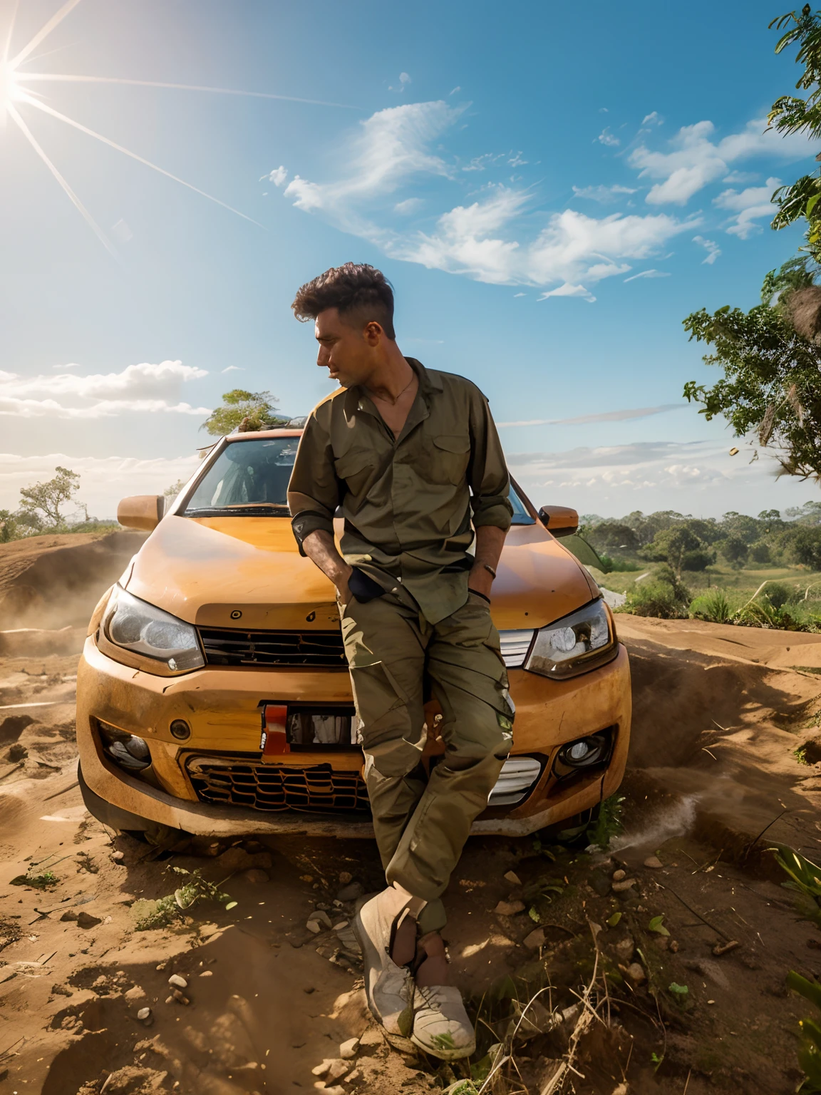 Cartoon, hd background, off road jungle, high quality picture