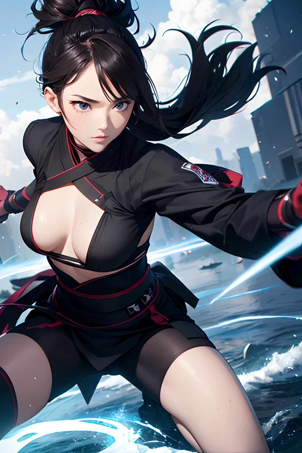 masterpiece、top-quality、The ultra -The high-definition、1 girl in、ninjartist、Kunoichi、