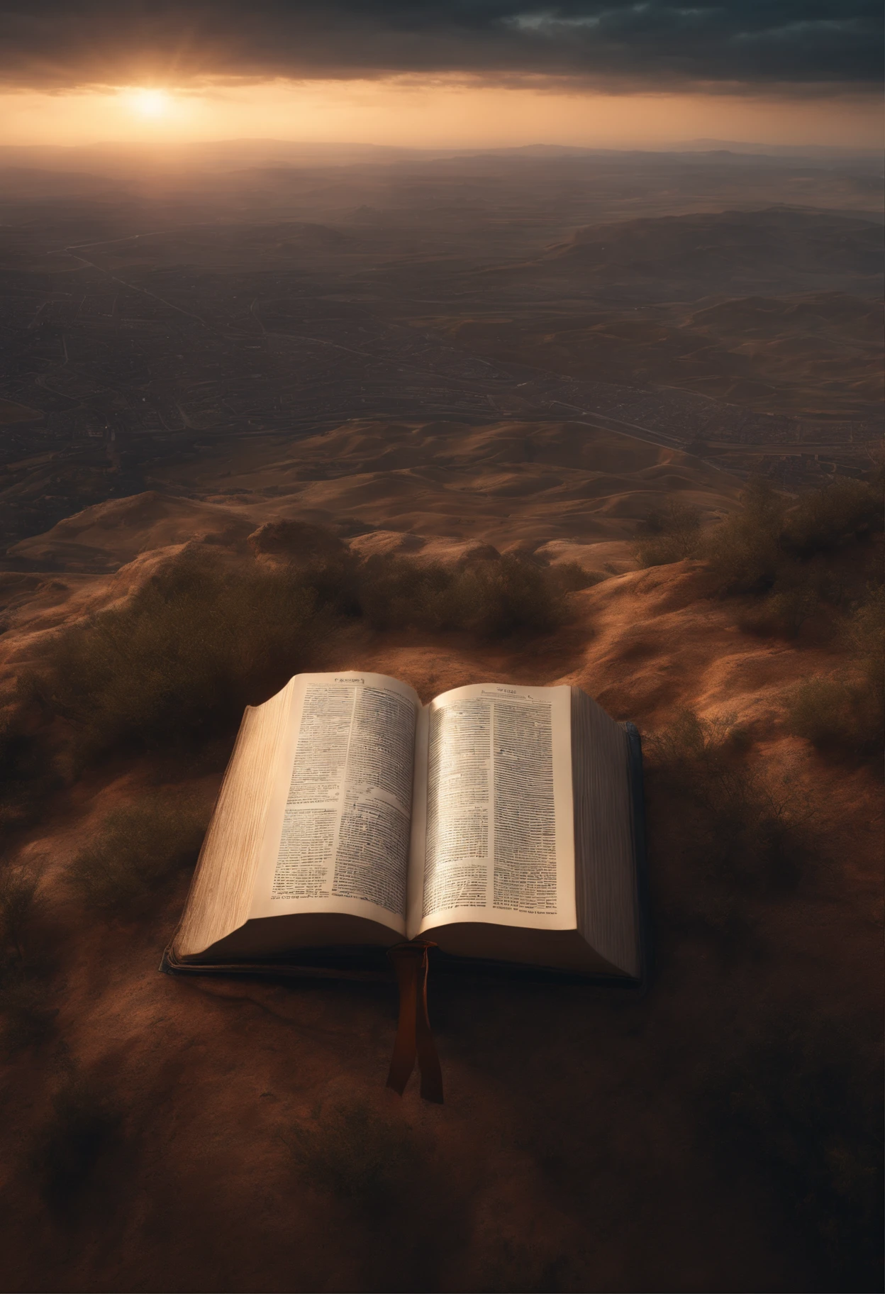 Amazing Holy Bible, Skyscape, cinemactic, arte conceitual, Greg Rutkowski, ultra fotorreal, ultra detalhado, detalhes intrincados, hiper-realista, octan render, 8k, Full HD