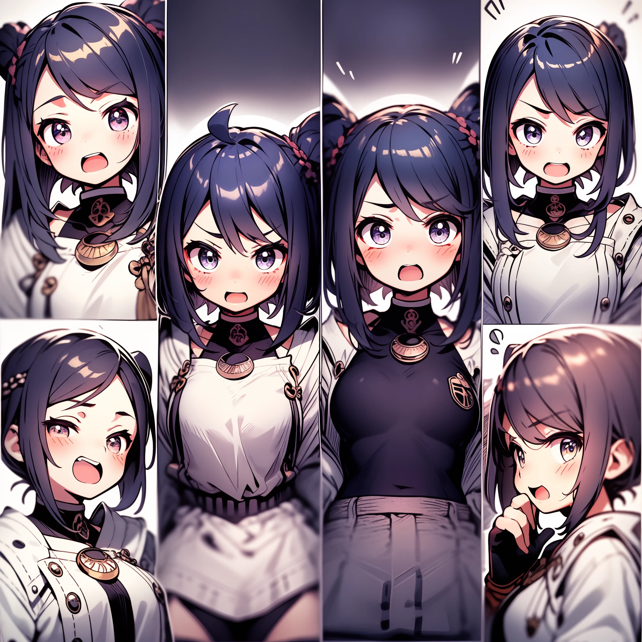 1 Cute Girl，9 tables，9 poses and expressions，Different emotions，10