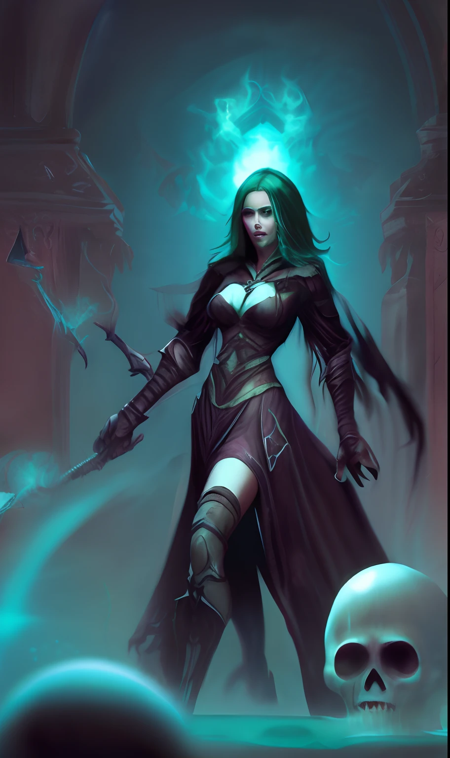 Female necromancer invading a dream