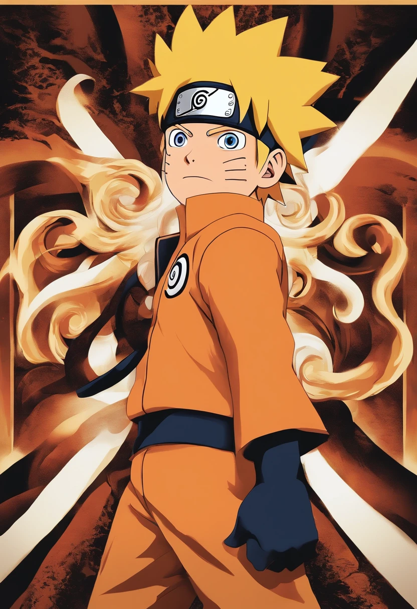 "Create a breathtaking movie poster inspired by Masashi Kishimoto's Naruto, showing the legendary Naruto Uzumaki in all his glory."