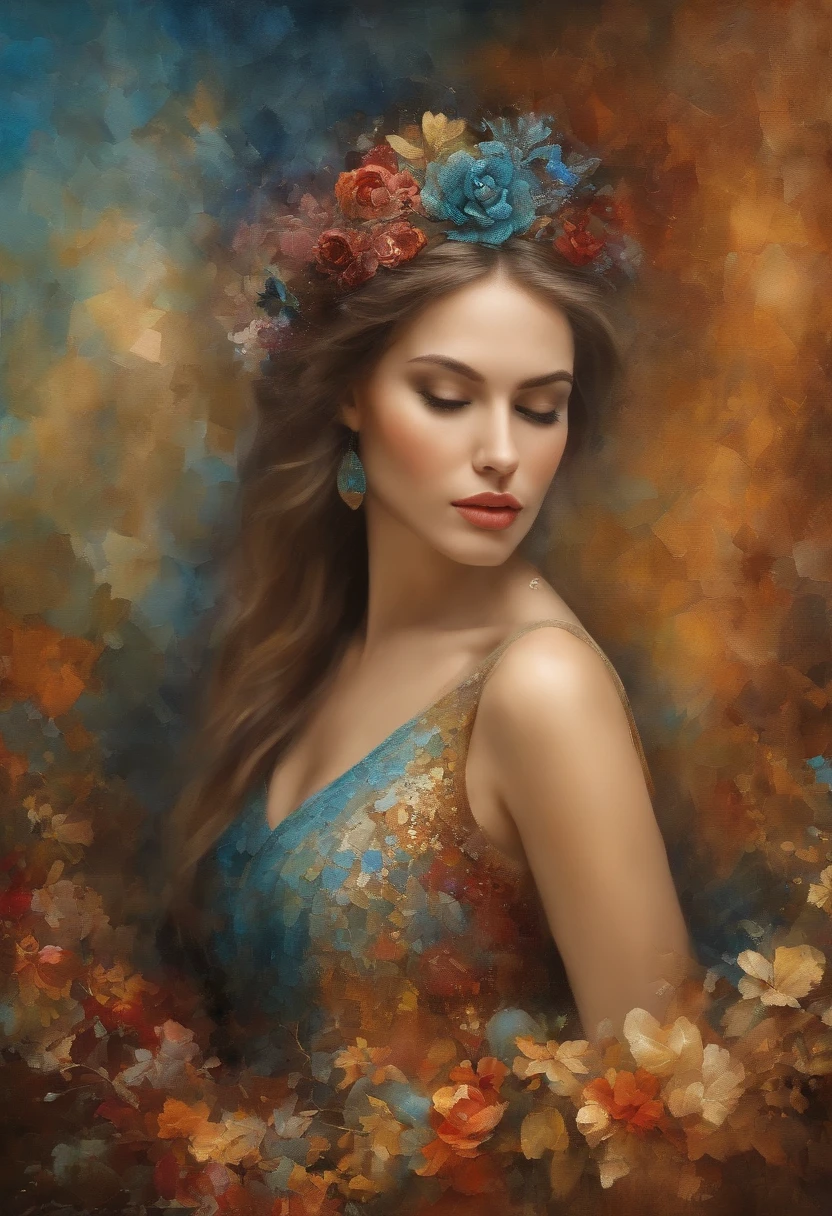 Merge mosaic arts with paintings, watercolor with drawings and also with sculptures