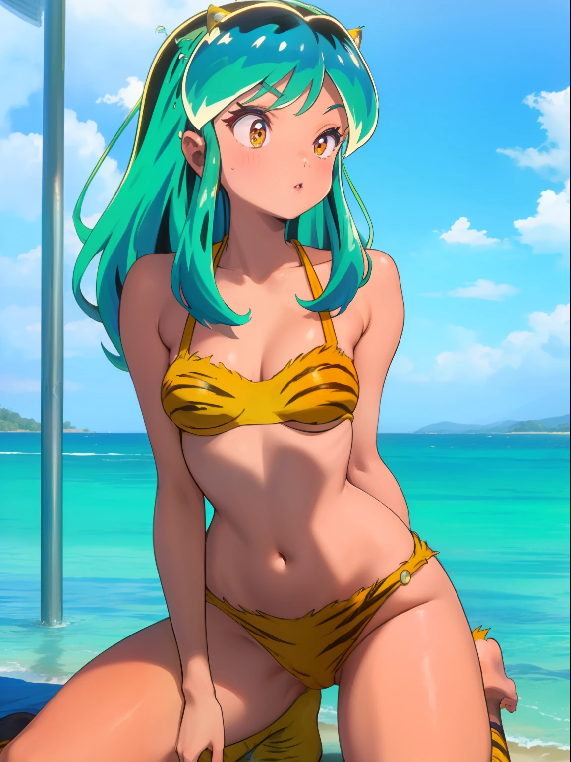 lum, bikini, tiger, sexy, (doggy style: 1.2), masterpiece, (penetration: 1.2),nsfw