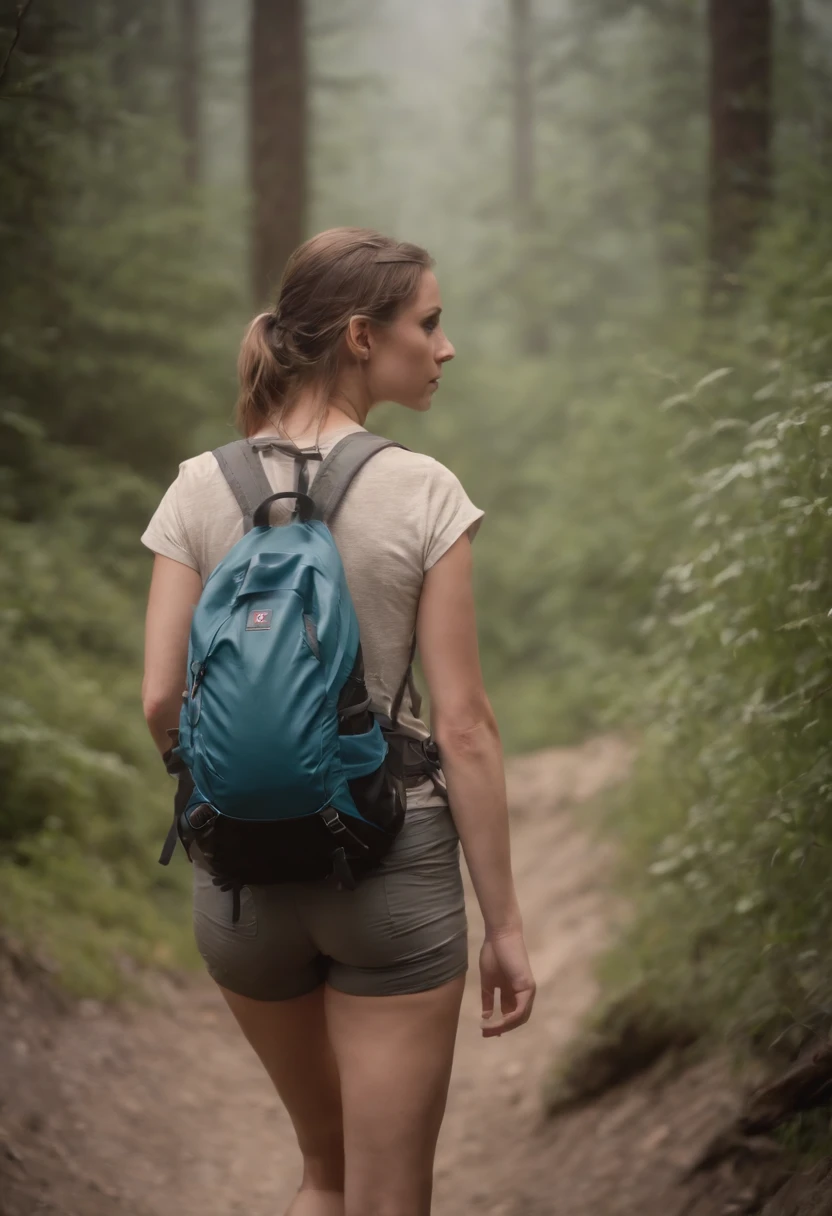 hiking,hotpants,wet