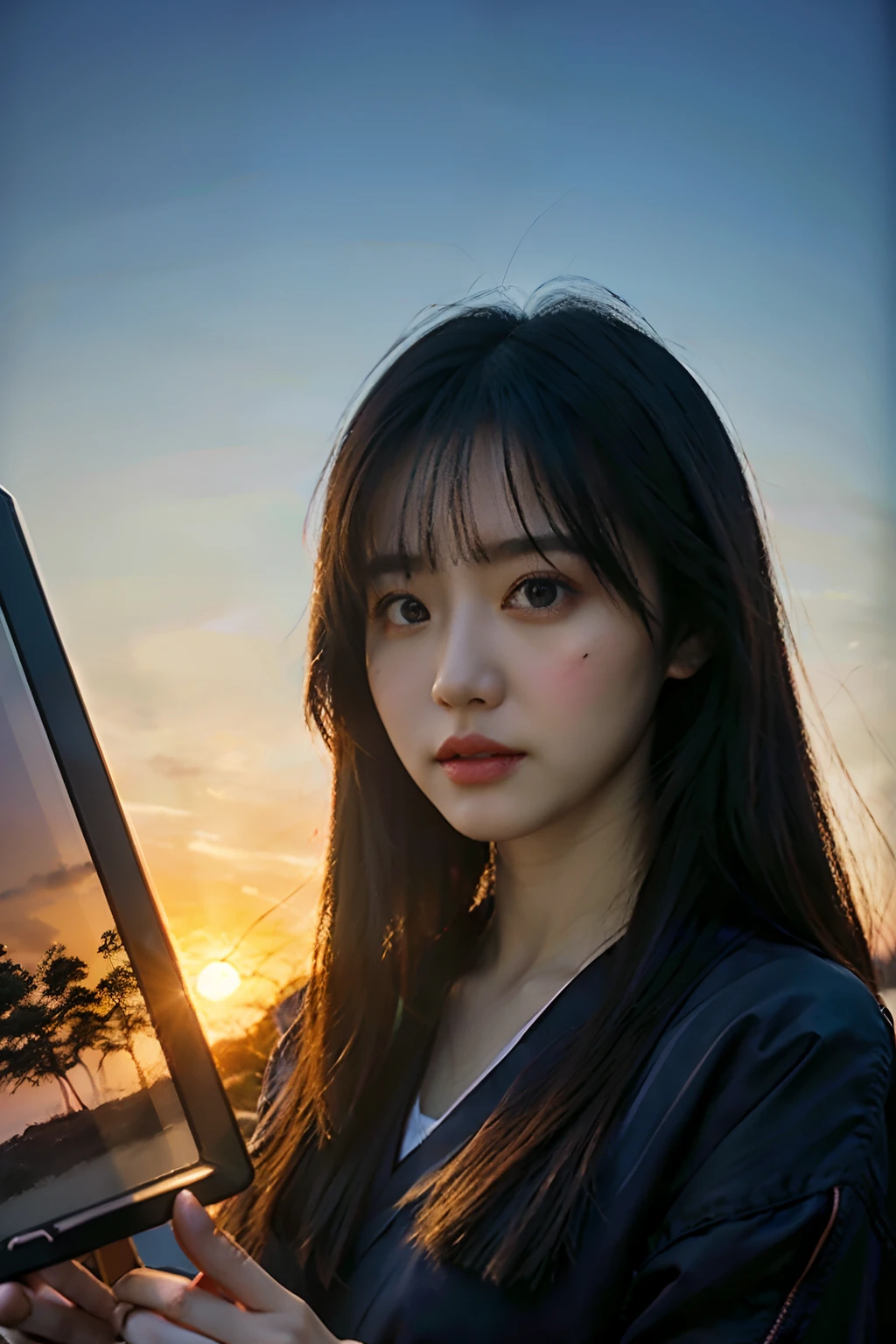 best quality,masterpiece,1girl of a Imaginative Macanese Female Page,Crude hair,background is Unique The Tablets of Stone,at Sunrise,Cel shaded,anaglyph effect,ultra high res,Extremely Detailed Official Unity 8K Wallpapers,ultra high res,ultra high quality,