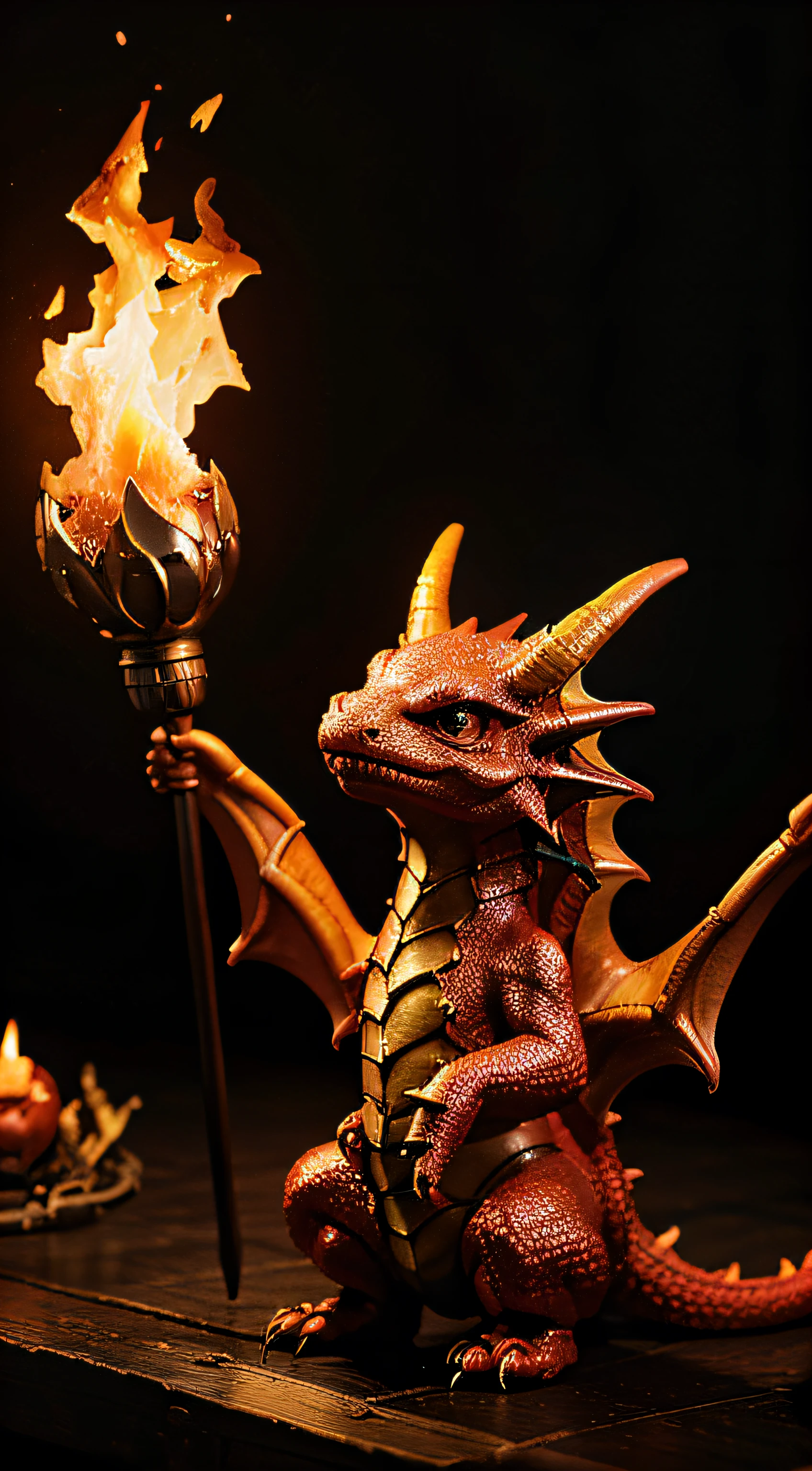 Color fantasy style dragon Spit flame cute little Fantasy backgrounds