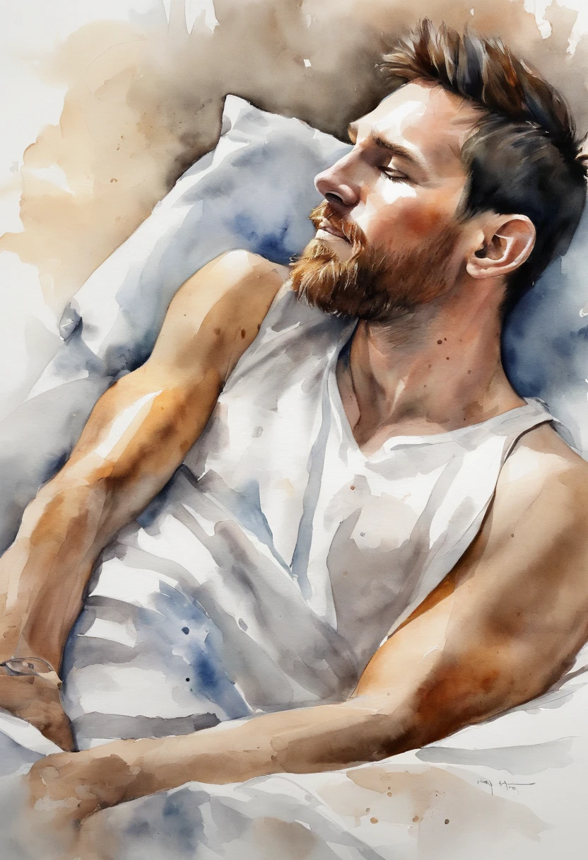 sketch, male figure study, greek muscle-bound bodybuilder jock with huge , lying in bed fully naked with his ass showing, full stocky body, completely naked, totally, sans clothing, au natural, bare butt, pastels, by harry bush, James Montgomery Flagg and Lois van Baarle and jim french and rossdraws, detailed realistic eyes, big bare feet, very handsome, beautiful, detailed facial features