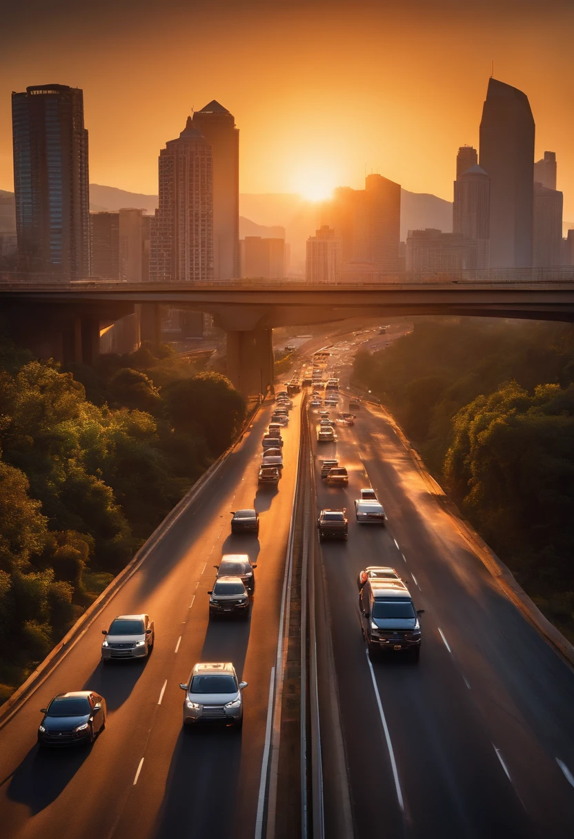 A city under the rising sun,freeway