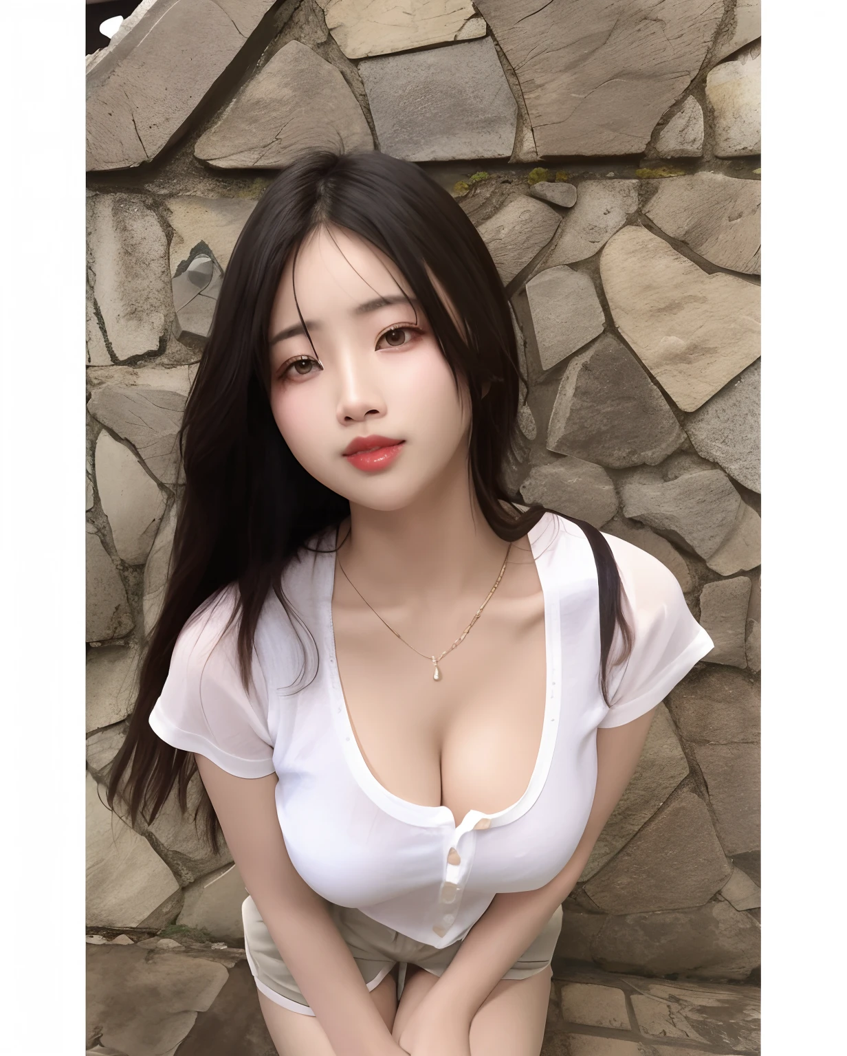 araffe asian woman sitting on a bench in a pink shirt, gorgeous young korean woman, korean girl, xintong chen, young and cute girl, asian girl, beautiful south korean woman, chinese girl, young asian girl, a cute young woman, beautiful young korean woman, trending at cgstation, jaeyeon nam, xision wu, sakimichan