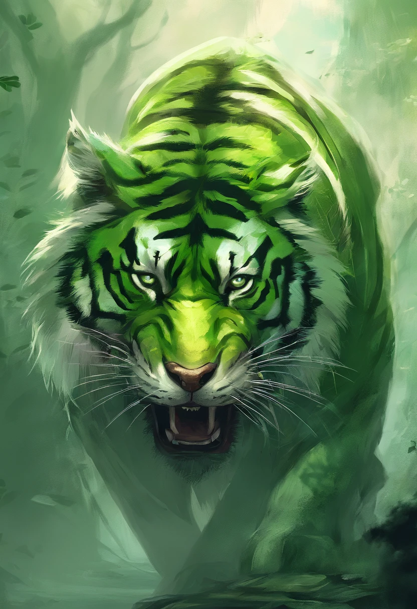 tigre,Petrifying,Chinese mythology,Green tone