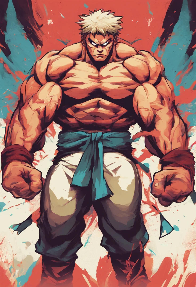 Illustration for Sticker of Muscular Animal Minimalist Artwork