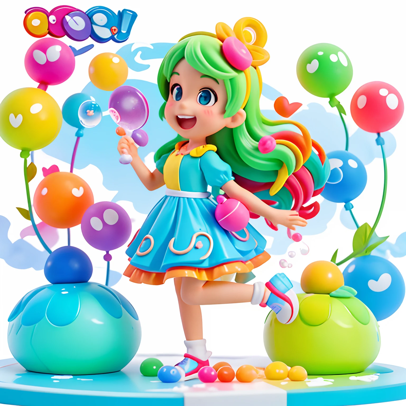 Palhacinho divertido, bonito, feliz, de perfil, Blowing soap bubbles, fazendo biquinho, feliz, alegre, divertido, colorido, multiple colors, Profile Blowing Soap Bubbles, divertido, colorido, imagem em desenho animado, estilo da disney, desenho animado