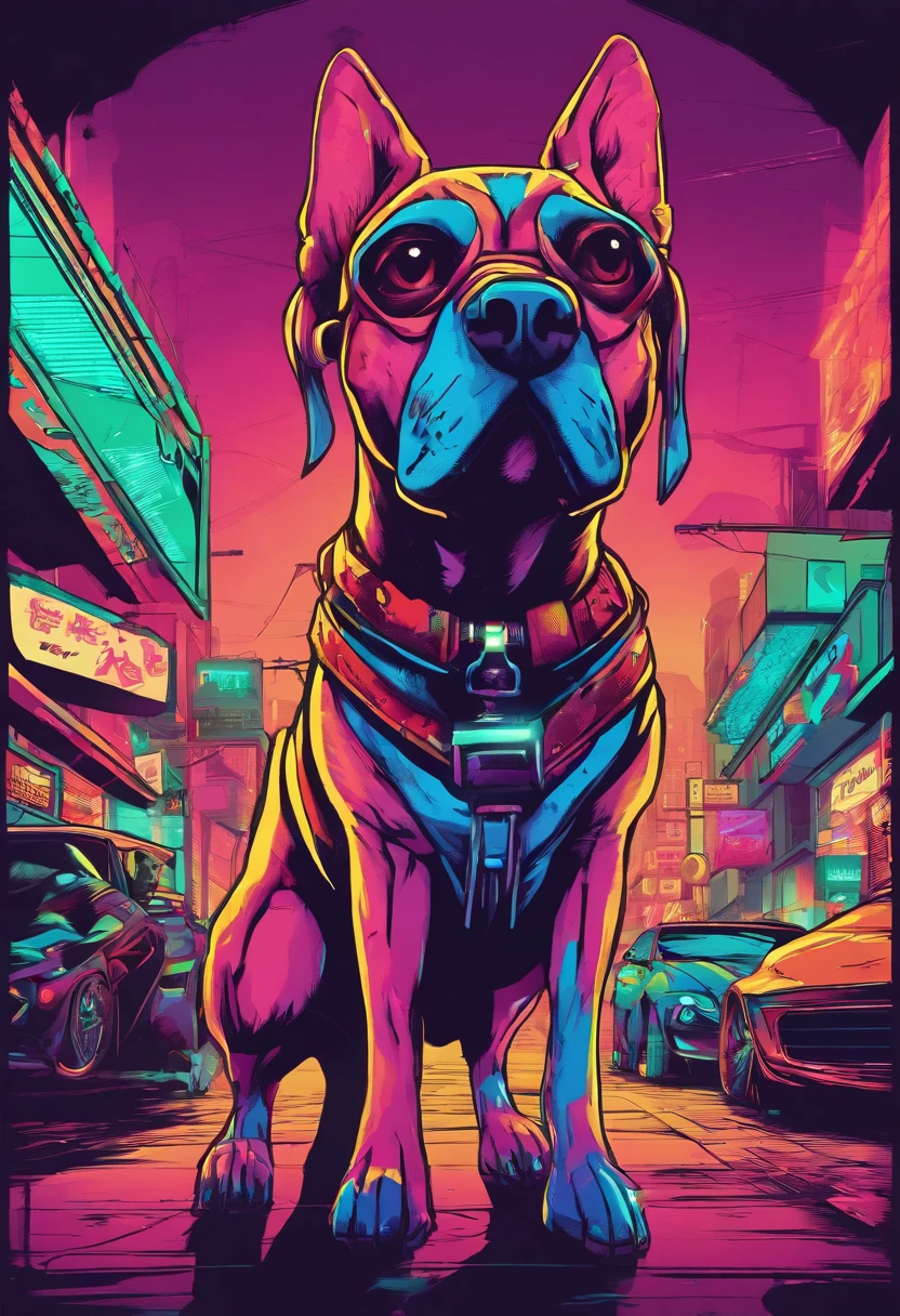 夏天,Little girl with pistol,Red and black uniform,The long-haired,A pink-haired,Cyberpunk,Steam World,Mechanical dog pets,4K HD graphics,CG diagram --auto