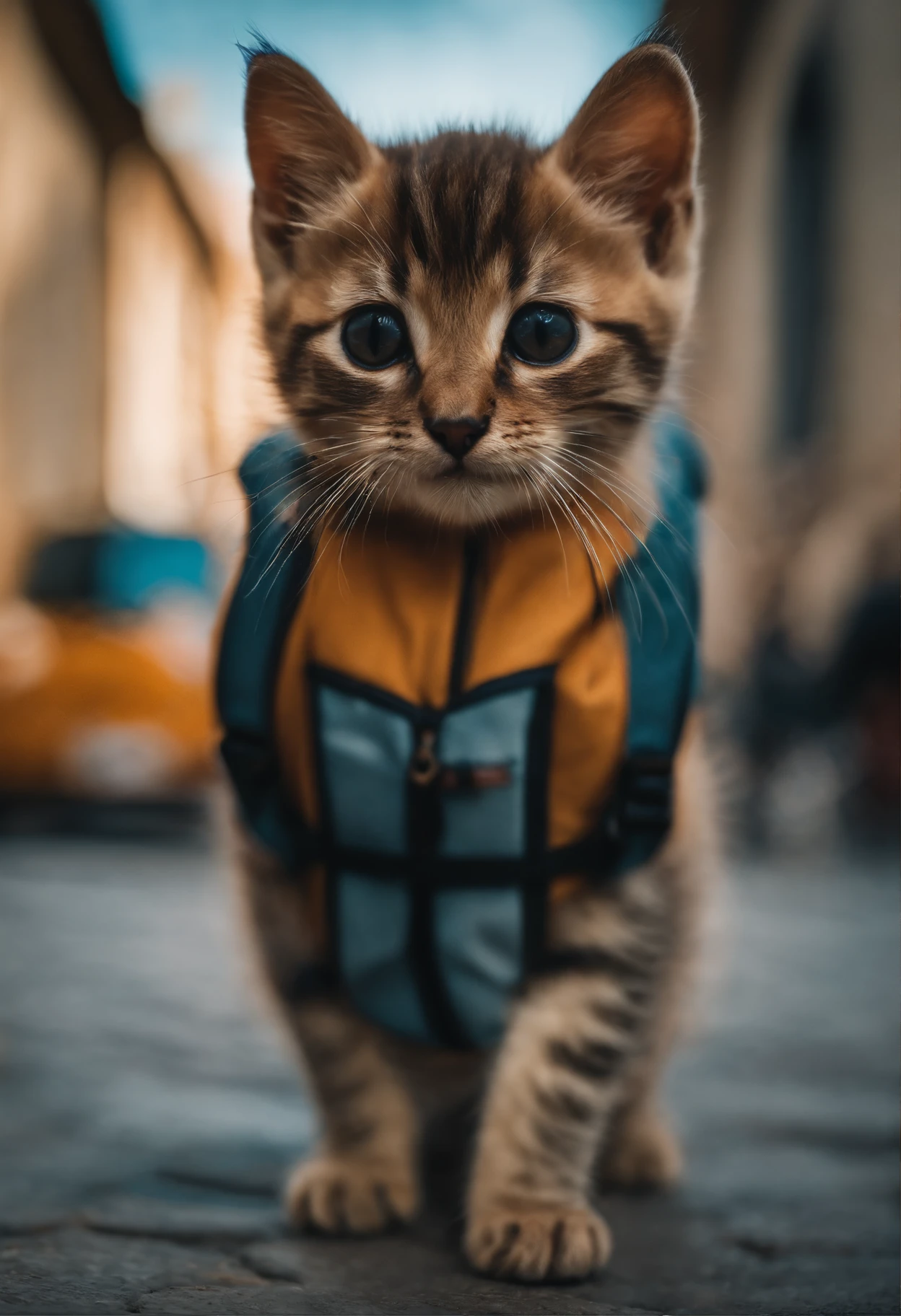 I have two little kittens, a cute little cat, cute kittens, Cutest, Incredibly cute, Adorable and cute, And cute and lovely. They are walking down the street with backpacks, Walking together, commute, Proudly walk down the street, And the cat is walking. They are cute in the style of 🍂 and 🍁, Adorable and cute, Cute and adorable, oh, nice and cute. They are known as real-life Tom and Jerry.