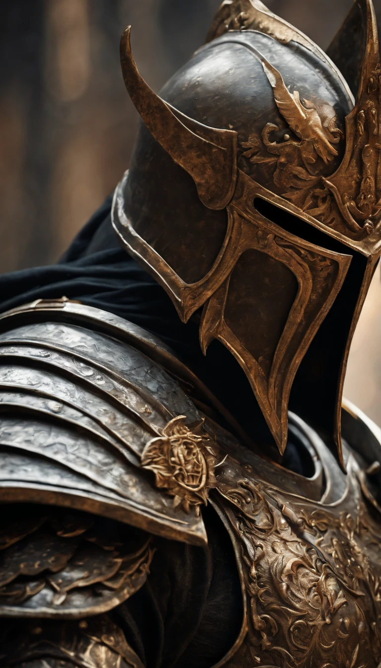 (Best quality,4K,8K,A high resolution,Masterpiece:1.2),Ultra-detailed,(Realistic,Photorealistic,photo-realistic:1.37),A sword-wielding demon armor warrior stood in the hall, Full body portrait of the mysterious knight, Wearing heavy armor，A sacred warrior wielding a legendary sword, Mythical warriors in full-body armor, A golden knight with divine armor, The helmet is decorated with the devil's horns, The eyes glow blood-red, Concept art for glorious figures, Crimson Armor Knight, Epic Paladin armor, Holy medieval knight, Kneel on one knee, Blades embedded in the earth, submission, Full body shot.