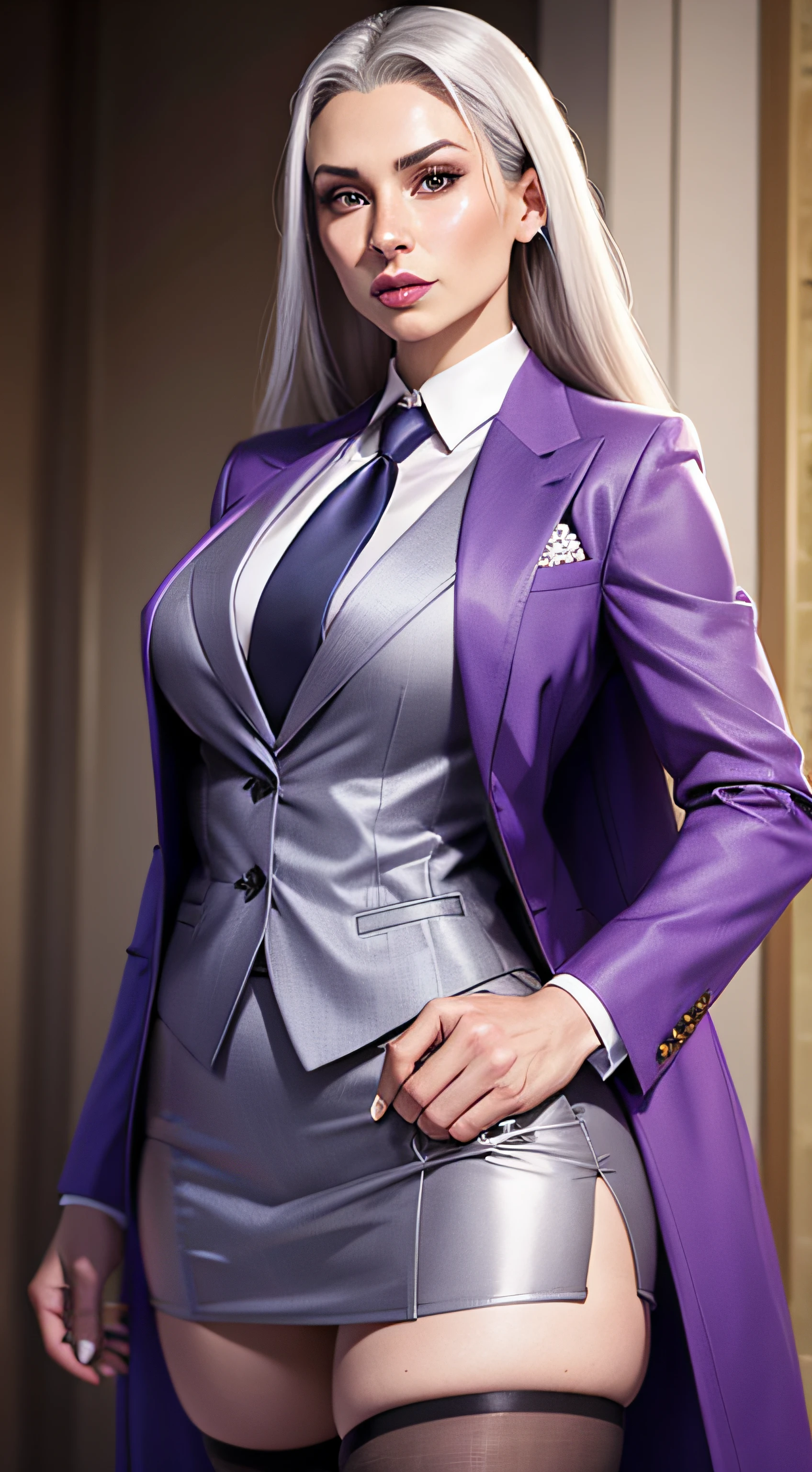 1 woman, SFW, perfect lighting, seios grandes,
gray hair
Sindel's Hair
long hair pulled back
Long, straight hair back
multicolored hair
Sindel, 8k, perfect hands,((obra-prima)), purple skirt suit, satin suit and tie, (((three-piece suit))), silk dress shirt, shirt and tie, floral necktie, ((blazer)), ((suit jacket)), open jacket, ((waistcoat)), bodycon miniskirt, tights, pocket square, tie clip, | |
microvestido, MILF,