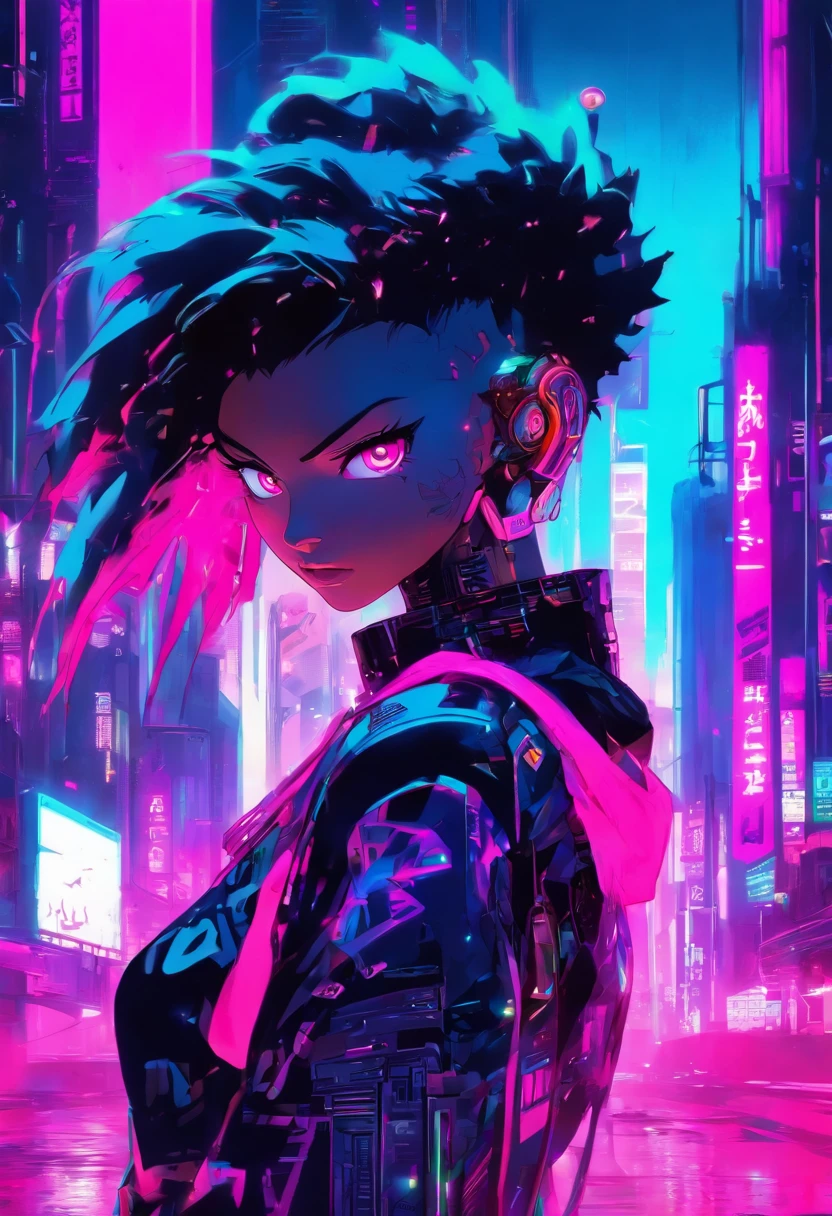 Monster Boy, Caramel Brown skin Black boy moor, Bald Hairstyle, Streetwear, Full Slime Body, colors neon, risa loca, malvada Anime girl standing on city street in leather skirt and black erotic lingerie, long-haired Ilya Kuvshinov, Guviz style artwork, anime art wallpaper 8 K, Guvitz on art station Pisif, Guwiz on Pisiv art station, cyberpunk anime art