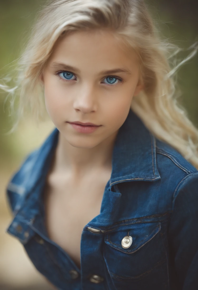 Stunning cute, (13 year old), girl, (naked), proud, blond hair, blue eyes, skinny, small breast, small butt