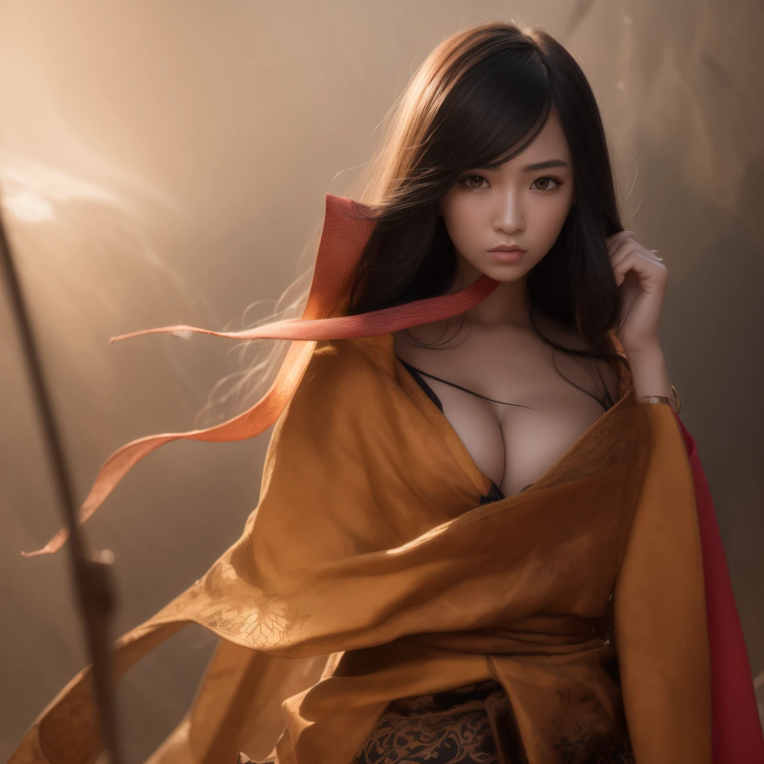 CG Giant Secret Realm,Asian women pose in colorful bikinis, Realistic secret manga girl rendering, detailed face of a asian girl, Realistic in the secret world, Smooth CG art, Realistic. Cheng Yi, Realistic secret style, A lovely secret rendering, Rendu portrait 8k, Render character art 8 K, Kawaii realistic portrait, (Linen batik scarf), Angry fighting stance, looking at the ground, Batik linen bandana, Chinese python pattern long-sleeved garment,Uncharted(Abstract propylene splash:1.2), Dark clouds lightning background,废墟(realisticlying:1.4),Black color hair,Flour fluttering,Telephoto lens high, A high resolution, the detail, RAW photogr, Sharp Re, Nikon D850 Film Stock Photo by Jefferies Lee 4 Kodak Portra 400 Camera F1.6 shots, Rich colors, ultra-realistic vivid textures, Dramatic lighting,8K quality, Girls,Backstreets, Dark clouds lightning background(realisticlying:1.4),Black color hair,Uncharted, RAW photogr, Sharp Re, Nikon D850 Film Stock Photo by Jefferies Lee 4 Kodak Portra 400 Camera F1.6 shots, Rich colors, ultra-realistic vivid textures, Drama light film CG society,Tropical canyon battle scene、Chinese big breasts、Vintage trench coat、three kingdom、ember、100 people、Faraway view、intense battles、high detal、masuter piece、NSFW,Multi-layered long-sleeved gauze garment,Quick-dry vest,Colorful cotton and linen sweater,Red and black snake cloak cloak,Doomsday ruins(Uncharted)Climb the streets(Armageddon)eyes filled with angry,He clenched his fists