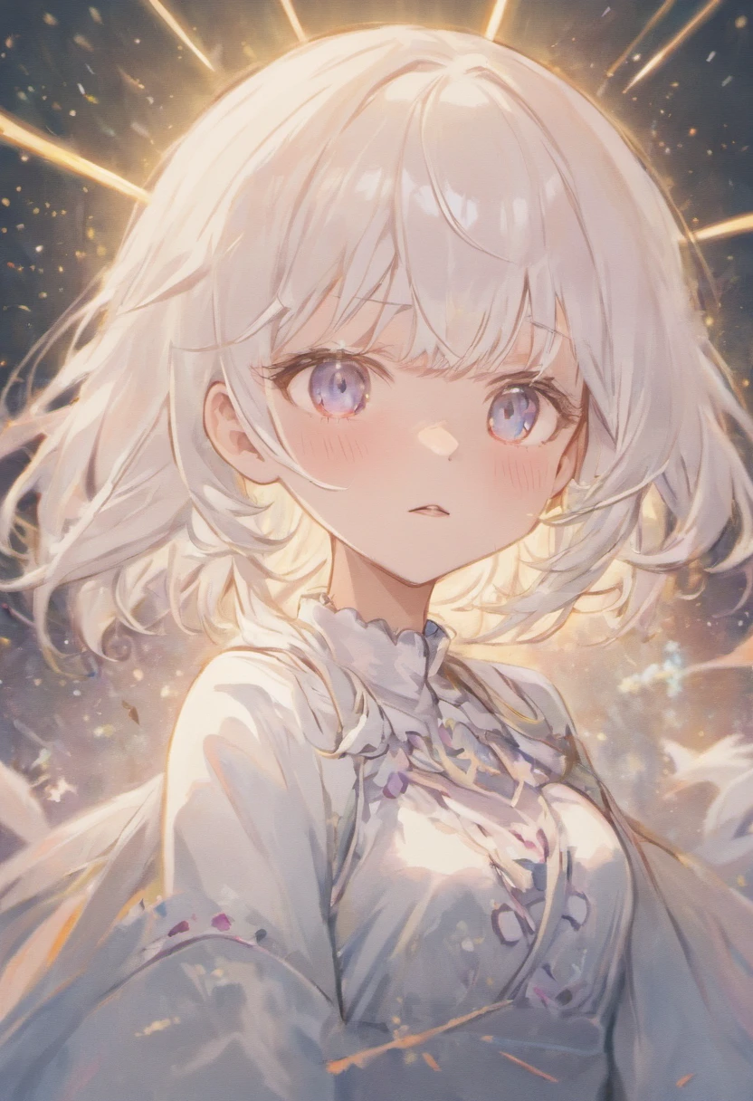 Make a gacha life character with white hair and white eyelashes and white clothes