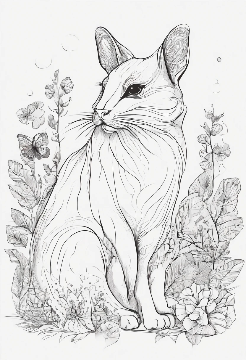 Natureza, flores, coelhos, gato, cachorro, vaca, pato