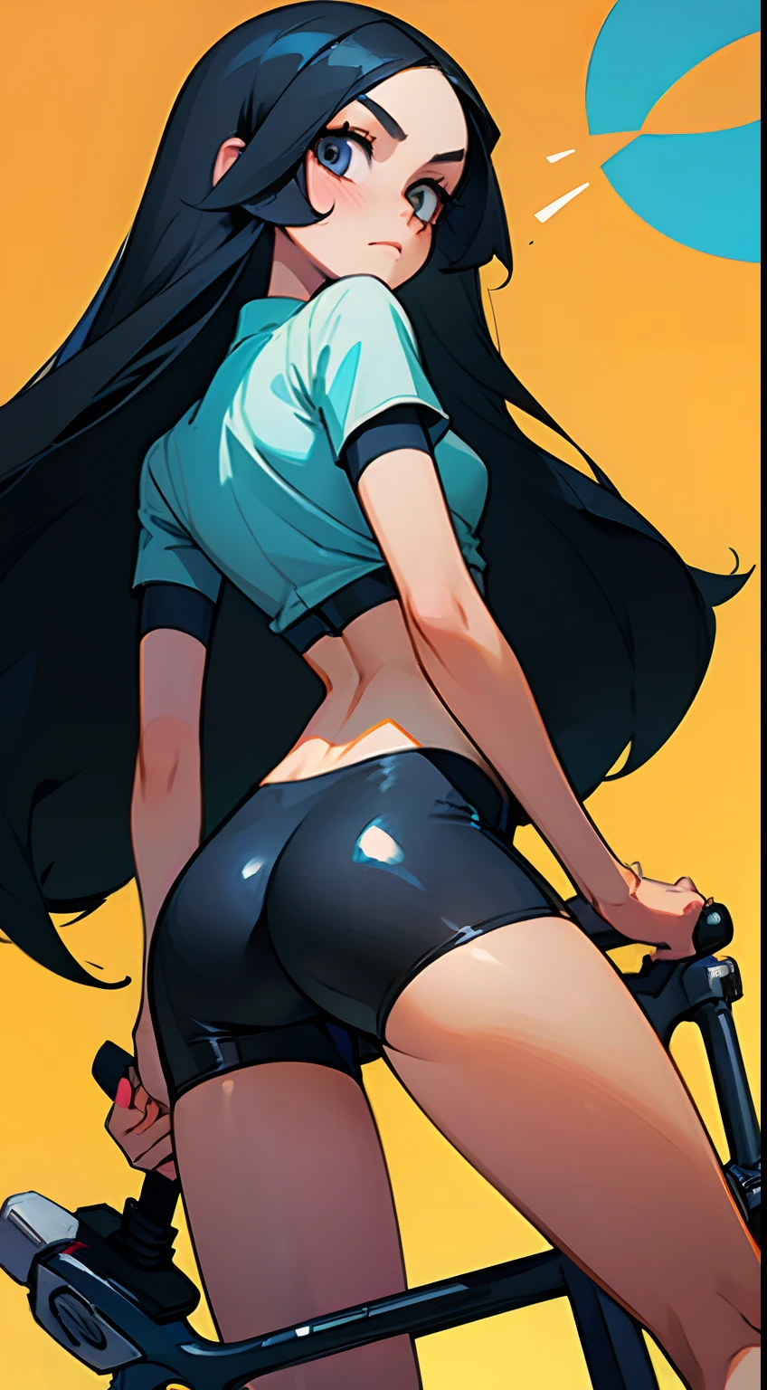 ((mejor calidad)), ((Obra maestra)), (detallado), cara perfecta, Joven de cabello negro largo y lacio, ojos rojos, pale skin, asian factions, 19 years, esbelta, busto mediano, bonitas curvas, estilo anime, elegante, only character in the image, red eyes, waiting for you, cute face, sexy, sutil nipple, gym clothes, gym background, sexy clothes, wet clothes, making exercise, long hair, black leggins, white top, cute ass, tired