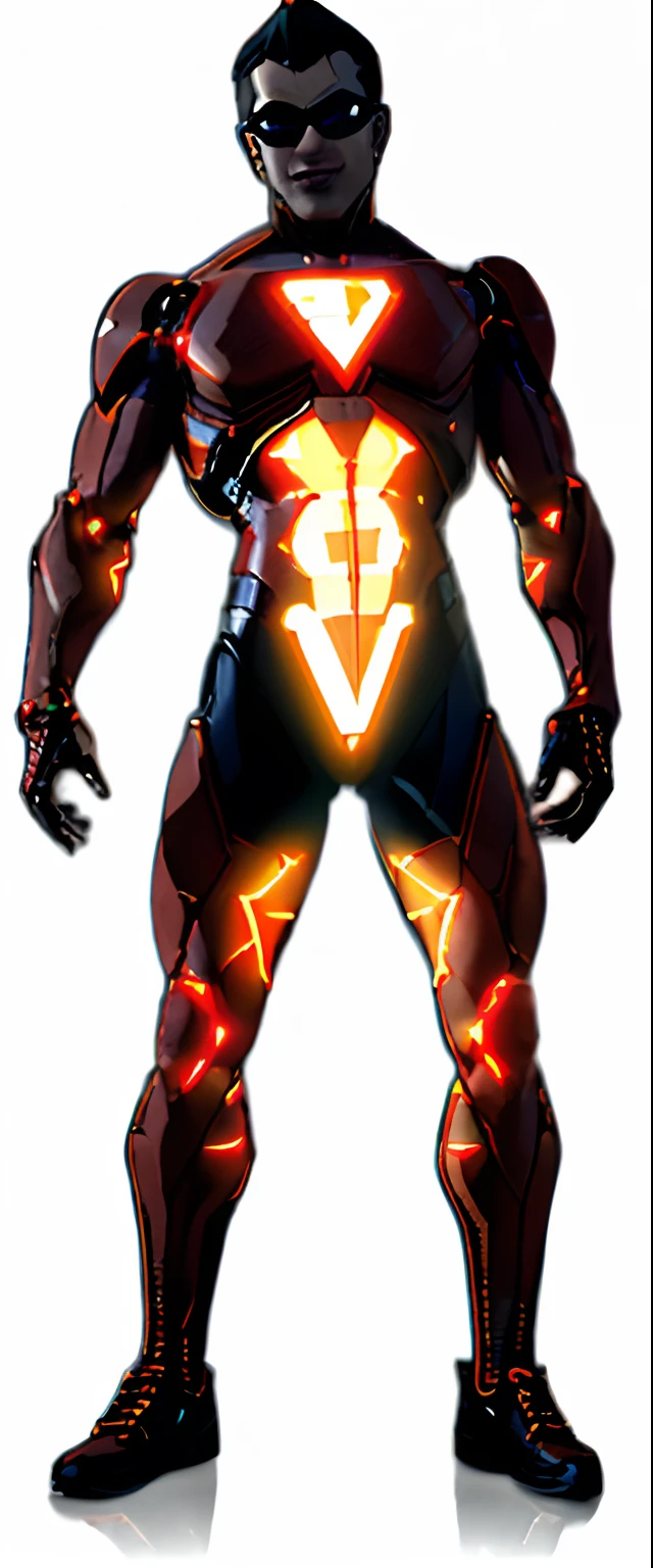 Arsonist supervillain man creating explosions, vestindo um traje preto, granadeiro, aviator glasses, tactical bodysuit, inspired by DC's firefly villain