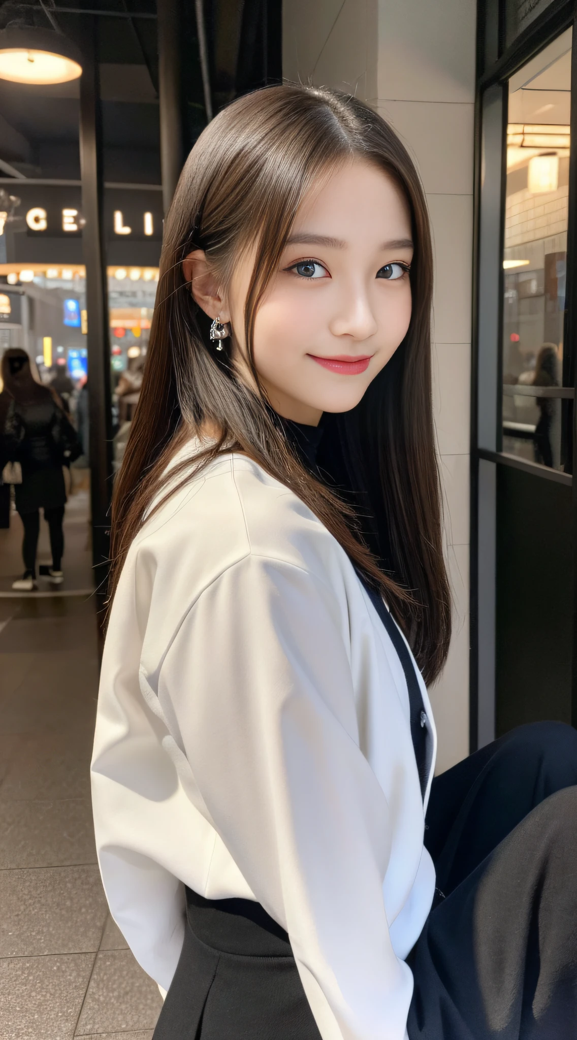 (((32K,very high res, high detailing, highly accurate,Masterpiece Girl 1:1.5))),Raw photo & realistic atmosphere,beautiful dark blue eyes,Detailed mouth,Glossy lips,Detailed eyebrows,Soft white skin that shines with every detail,,Eyes drawn in detail、Very beautiful eyes with azure eyes,Detailed lips、Very beautiful face,Very well-formed face、Lifelike face,shiny beautiful lips,Beautiful eyebrows,Infinite reality,Best design,(Insanely cute Japan -yeld hischool girl,,Beautifully shaped breasts,Very cute beautiful girl,Little Gilthy body,Outstanding style:1.5),Best Natural Makeup,Japanese ido,Korean Idols,Young sensual idol,Moist eyes,Dark Beautiful Deep Eyes,Beautiful butt,beauty legs,,camel's foot,:1.3),超A high resolution、,Natural and realistic face,Back lighting,Pure eyes are too cute,(((photorealisim,Photograph the whole body))),,Reality Live Action,(Fashionable earrings,,a necklace,A bracelet,gyuru,Glossy nail art,2022 Women's Teens Winter Casual Fashion,Down jacket,Black pants,white shoe,Calm and fashionable girl,light brown hair,Braided ear hair,独奏,little smiling,full body Esbian,Show full-body fashion,Leaning forward,Bend over, Only beauty young cute 15 year old girpetite and very cute 15-year-old girl:1.7),Nighin uya