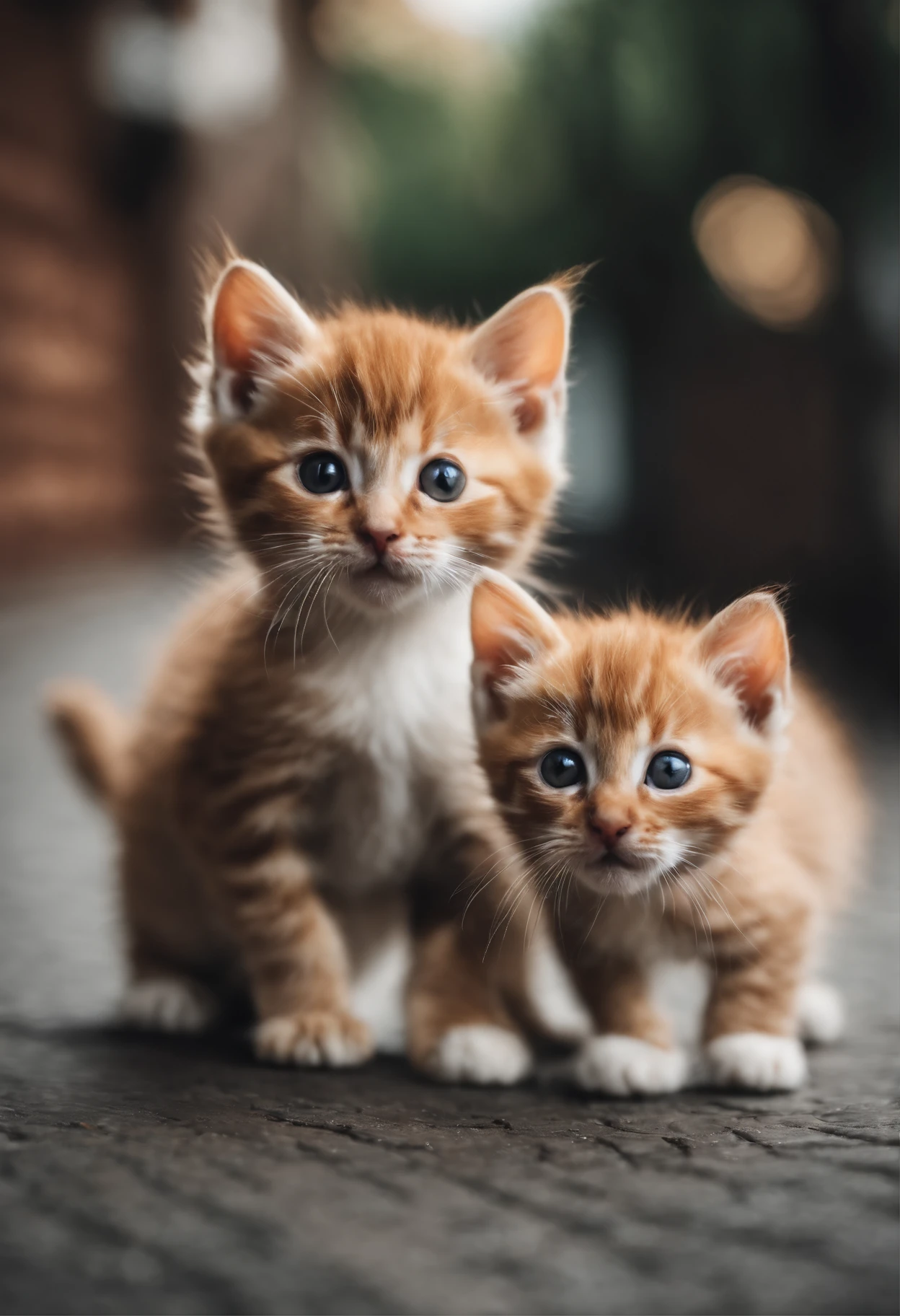 I have two  kittens, a cute little cat, cute kittens, Cutest, Incredibly cute, Adorable and cute, And cute and lovely. They are walking down the street with backpacks, Walking together, commute, Proudly walk down the street, And the cat is walking. They are cute in the style of 🍂 and 🍁, Adorable and cute, Cute and adorable, oh, nice and cute. They are known as real-life Tom and Jerry.