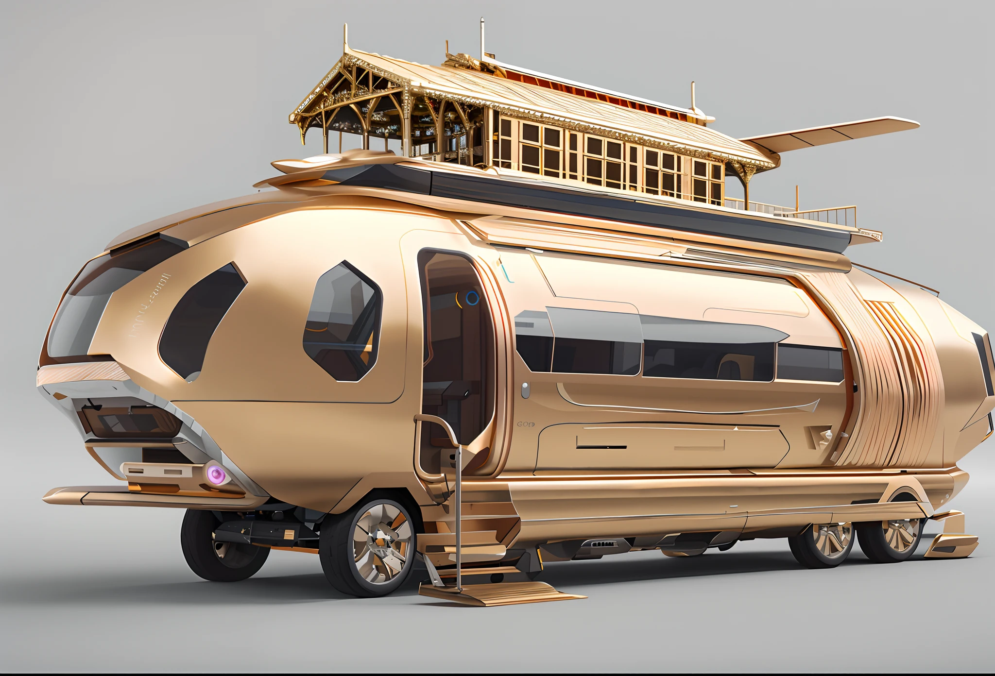 Aircraft cabin with gold diamonds，Structurally complete，Super detailed construction