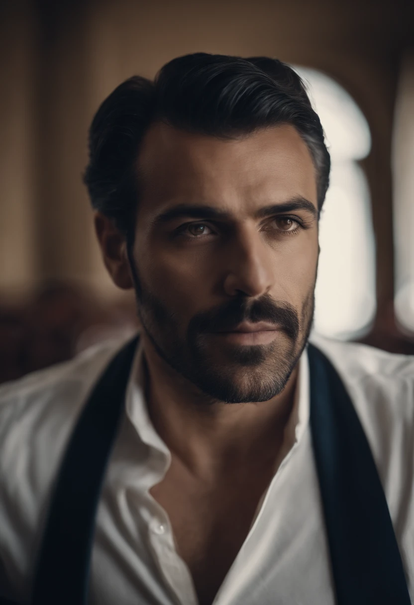 Retrato de un abogado, un hombre elegante, preparado para entrar en un juicio