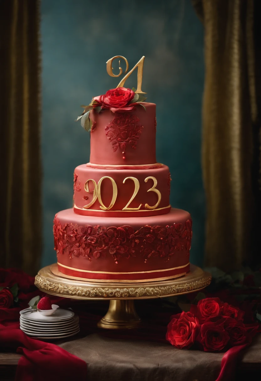 The cake has the number 923 written on it. The full text.