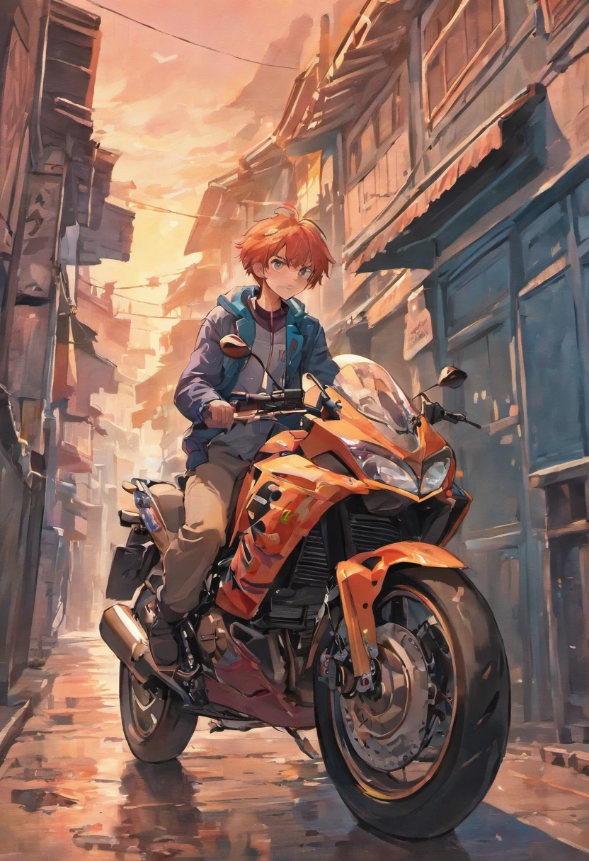 there is a man standing next to a motorcycle on a dirt road, captured on iphone, touring, thawan duchanee, at sunrise, during sunset, riding a motorbike, wonderful masterpiece, nivanh chanthara, viral post, with sunset, taken at golden hour, at sunset, 🚿🗝📝, in the early morning, during dawn