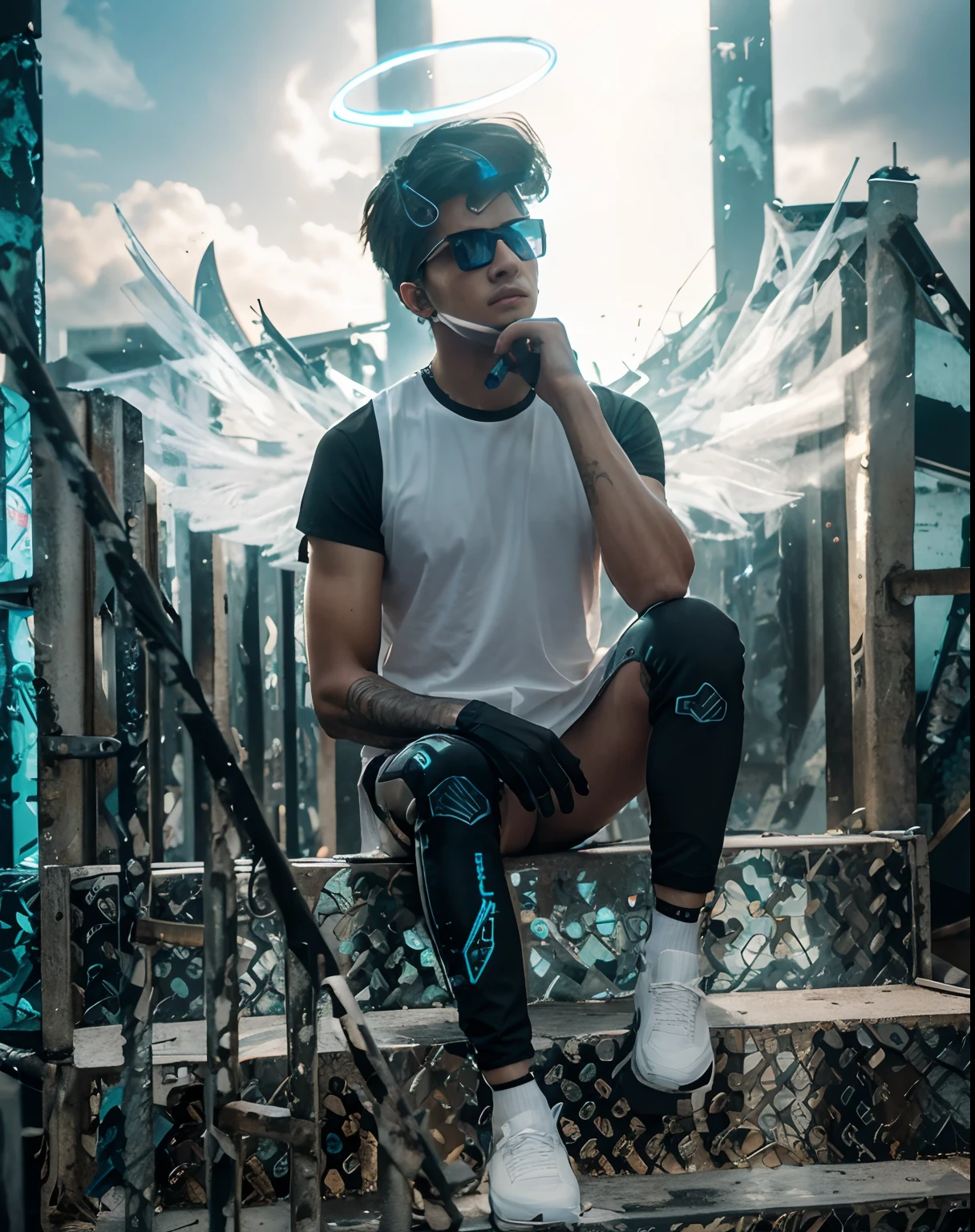 Change background cyberpunk handsome boy. realistic face. 8k ultra realistic