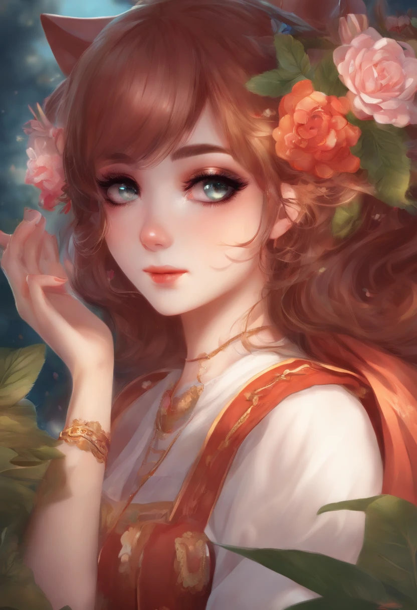 masterpiece, best quality, extremely detailed, detailed background, detailed face, hanfu, 1girl, chinese clothes, hair ornament, flower, long hair, solo, hair flower, window, lattice, from outside, long sleeves, black hair, hair bun, wide sleeves, petals, jewelry, pink flower, butterfly, branch, bug, earrings, looking at viewer, indoors, upper body, hands up, red lips, facial mark, makeup, glowing, light particles, light rays, atmospheric lighting,(disheveled hair),[orange hair:purple buttom hair:0.8],forehead,zoe,long hair,multicolored hair,(colored inner hair:1.1),(gradient hair:1.1), blue and purple  eyes,