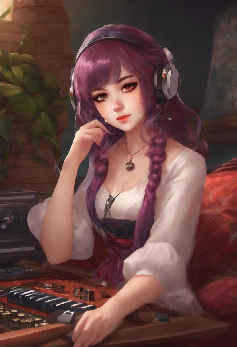 Anime gamer girl mit muschi