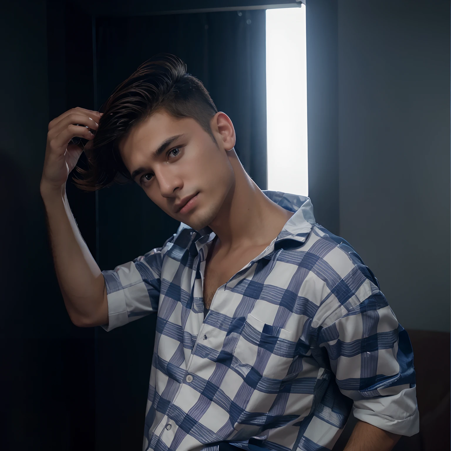 Change background cybercounk handsome boy. realistic face. 8k ultra realistic